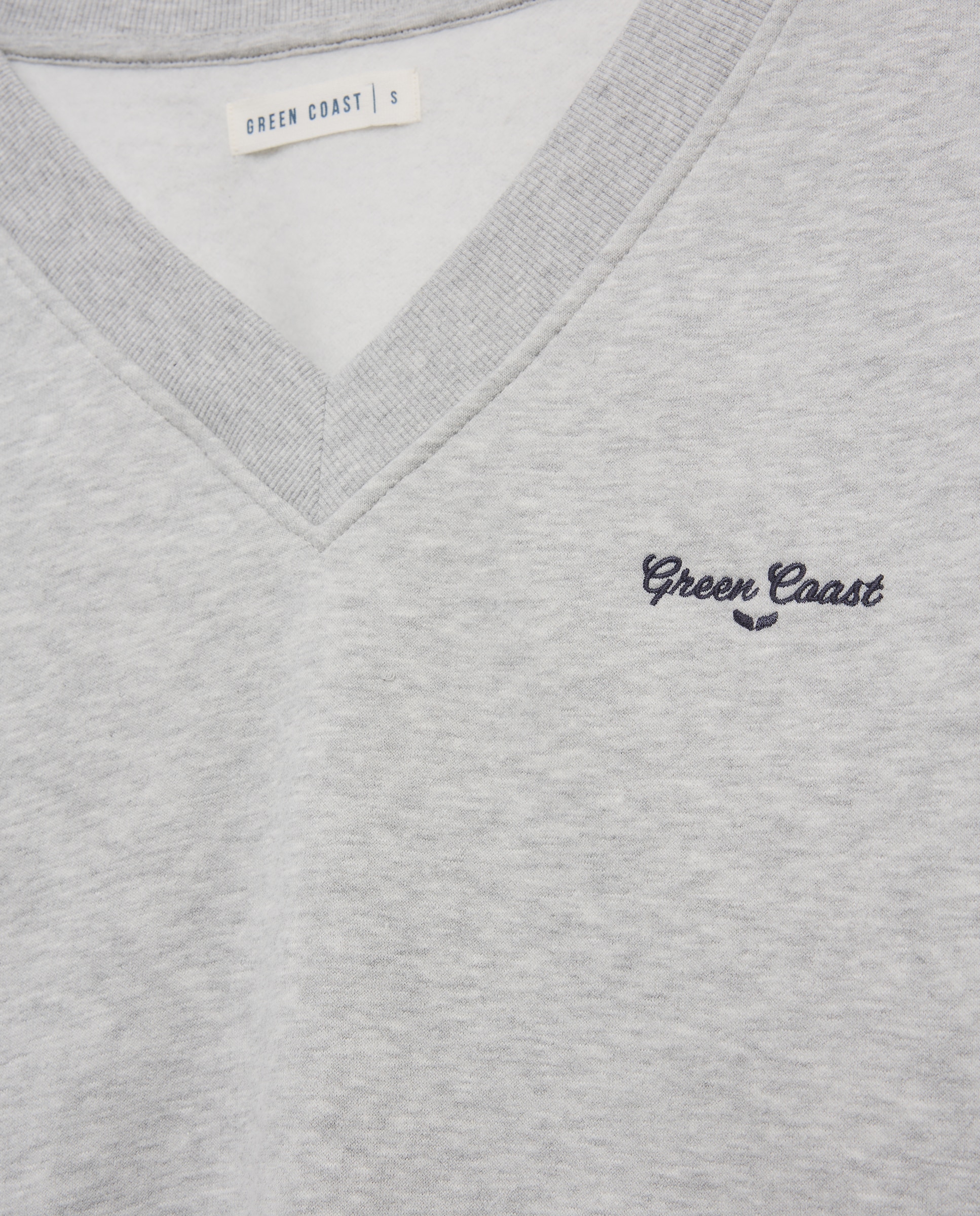 Sweatshirt com Decote em Bico e Logótipo Cinzento-claro-6