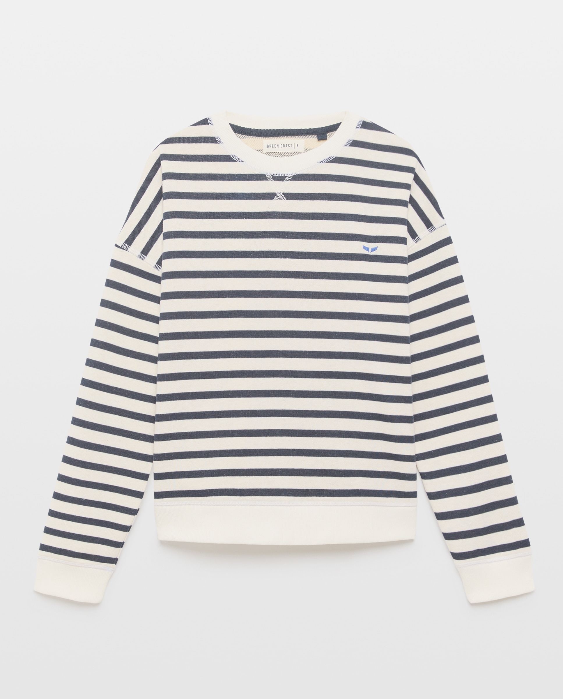 Sudadera de mujer rayas manga ranglan - Green Coast - Azul marino Azul marino-4