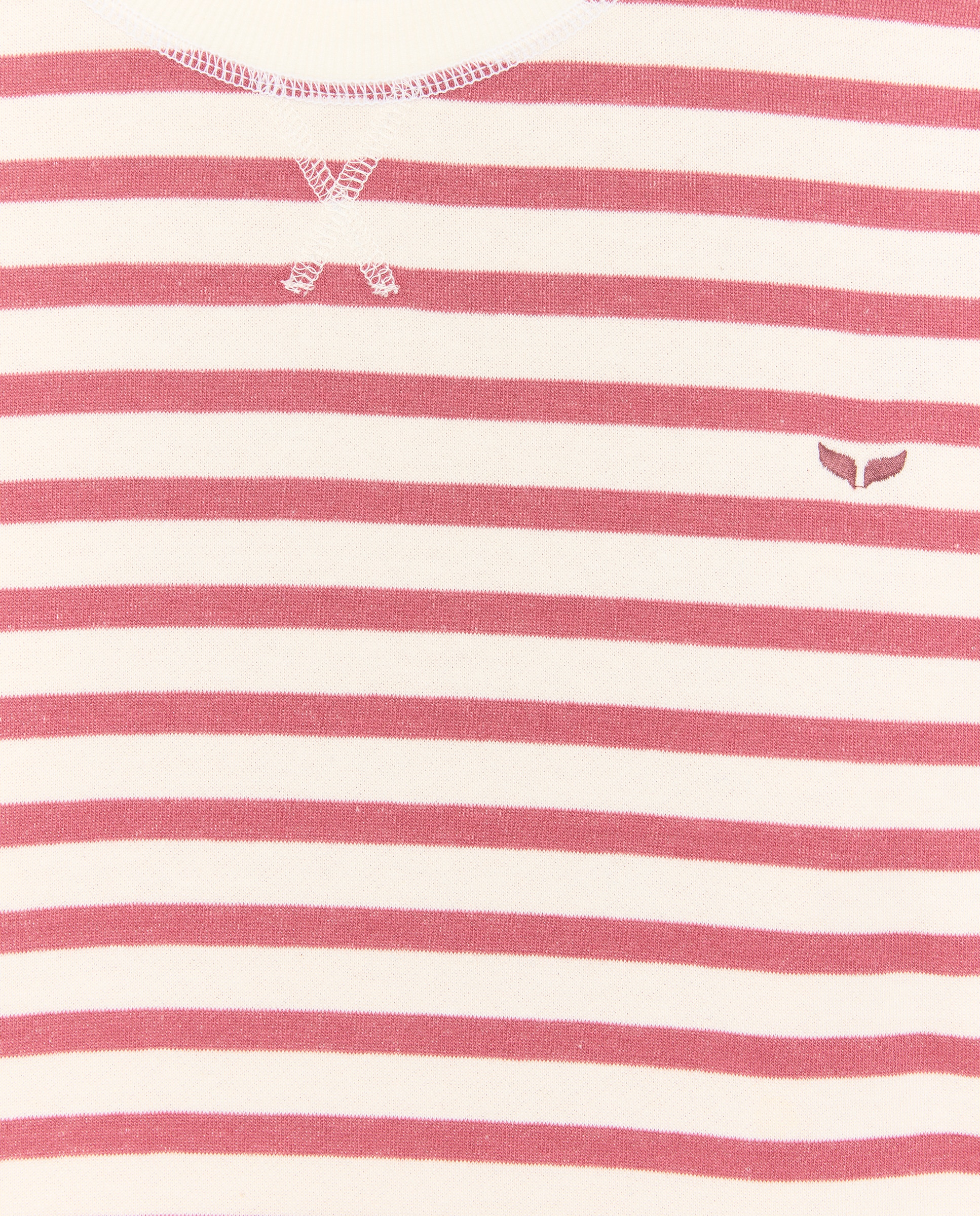 Sweatshirt às Riscas com Manga Raglã 230 Rosa Escuro-2