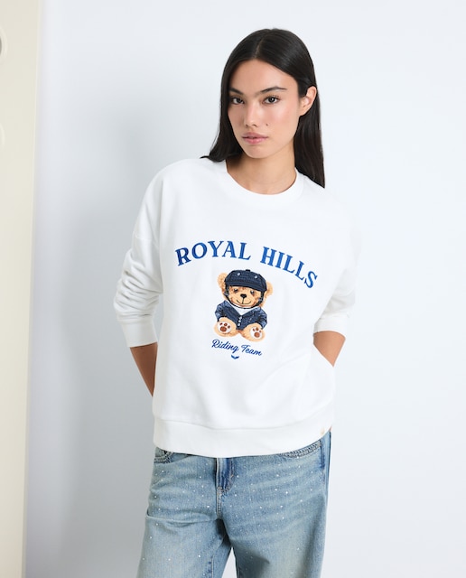 Imagen 0 de Sudadera bordado osito mujer 120 Crudo
