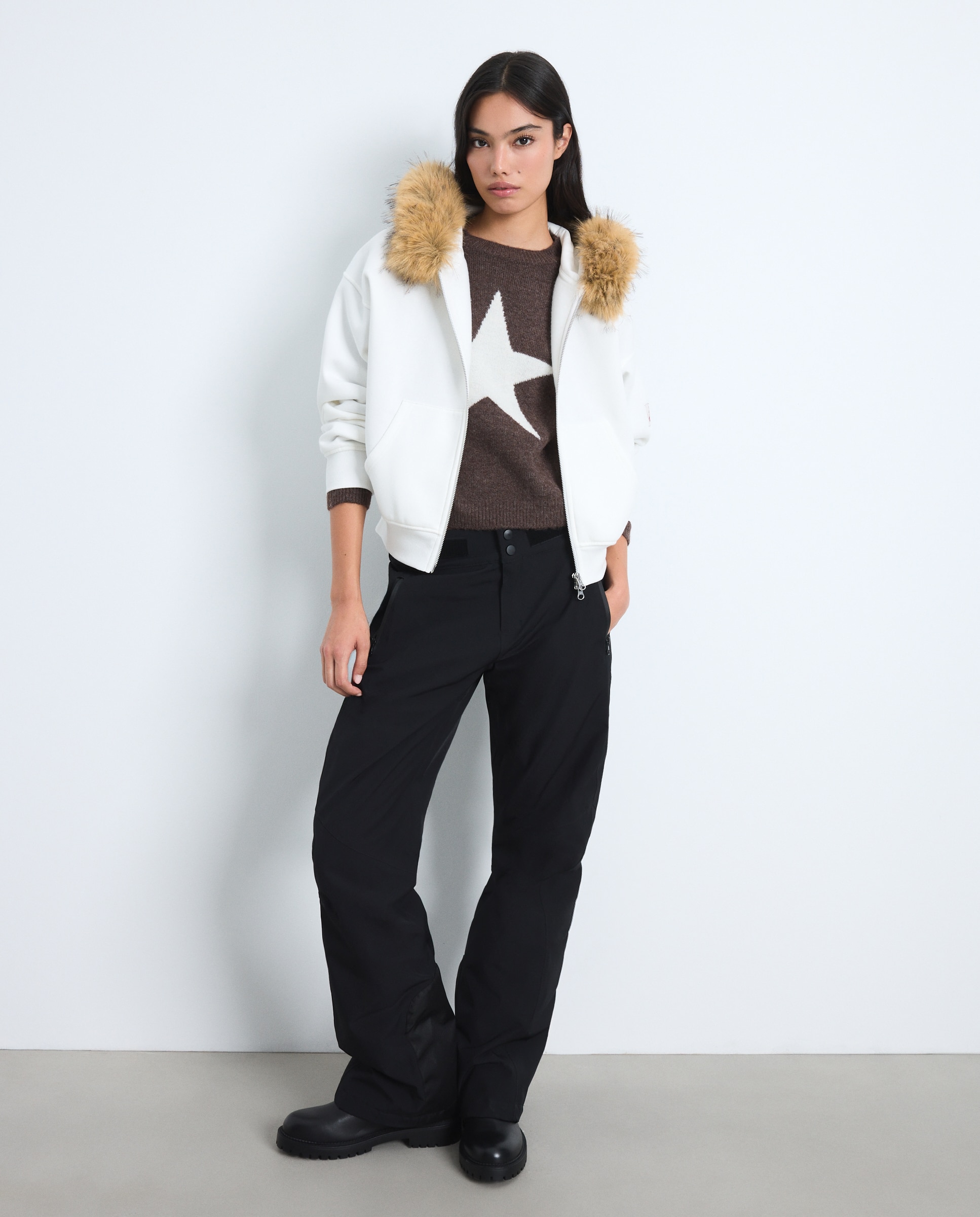 Sudadera capucha con pelo mujer - Green Coast - Blanco roto Blanco roto-2