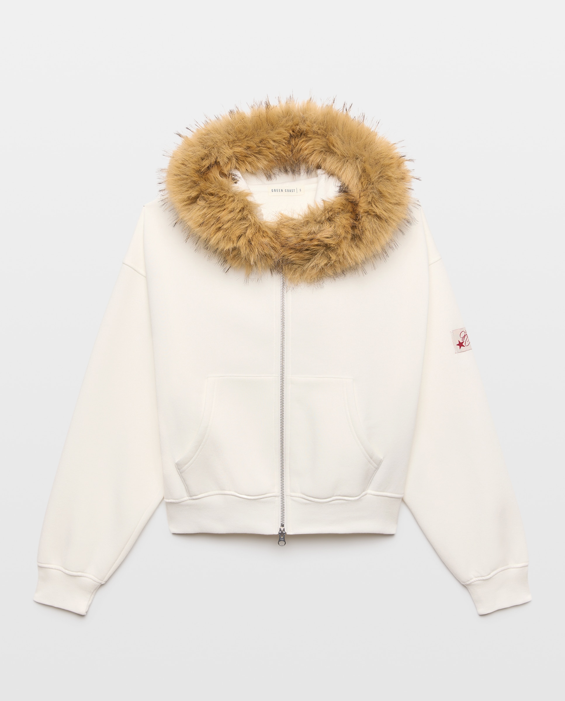 Sudadera capucha con pelo mujer - Green Coast - Blanco roto Blanco roto-4