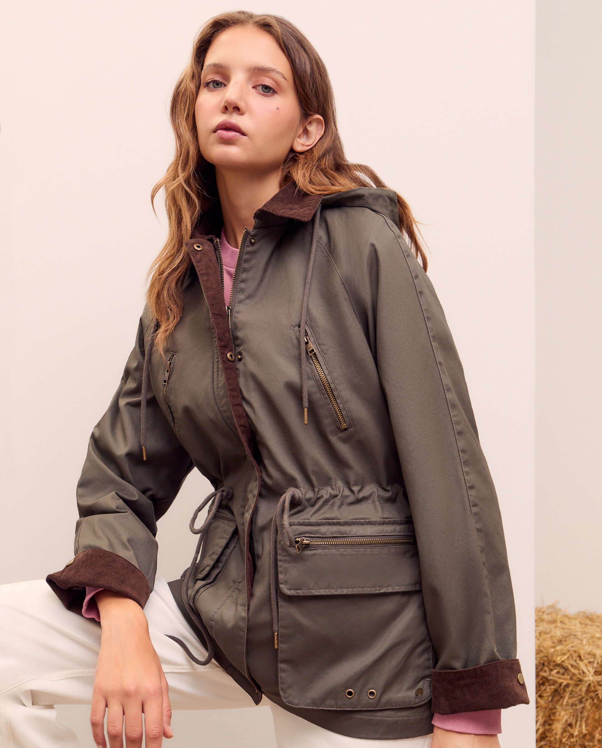 Gabardine Encerada Comprida 520 Caqui-1