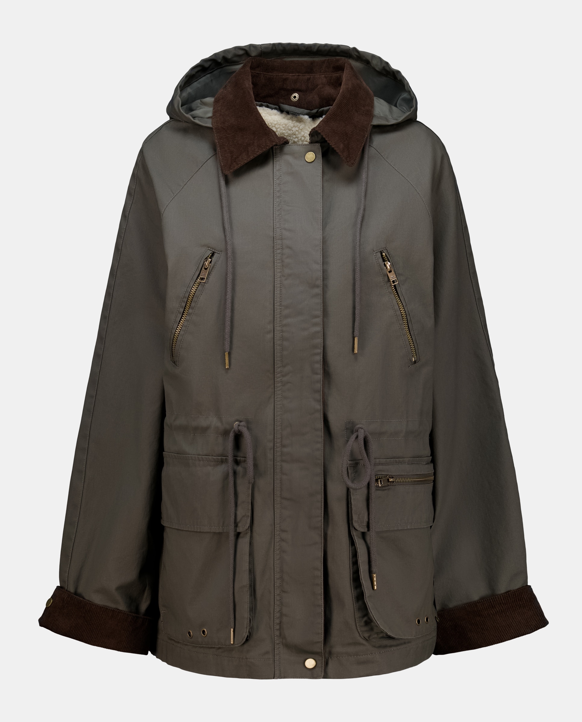 Gabardine Encerada Comprida 520 Caqui-5