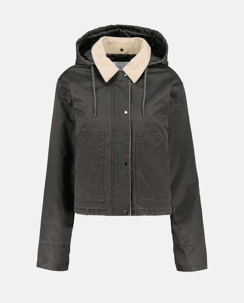 Gabardine Encerada Curta com Capuz 520 Caqui-4