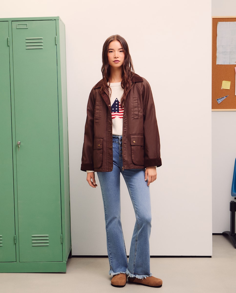 Gabardine Encerada Básica Castanho-3