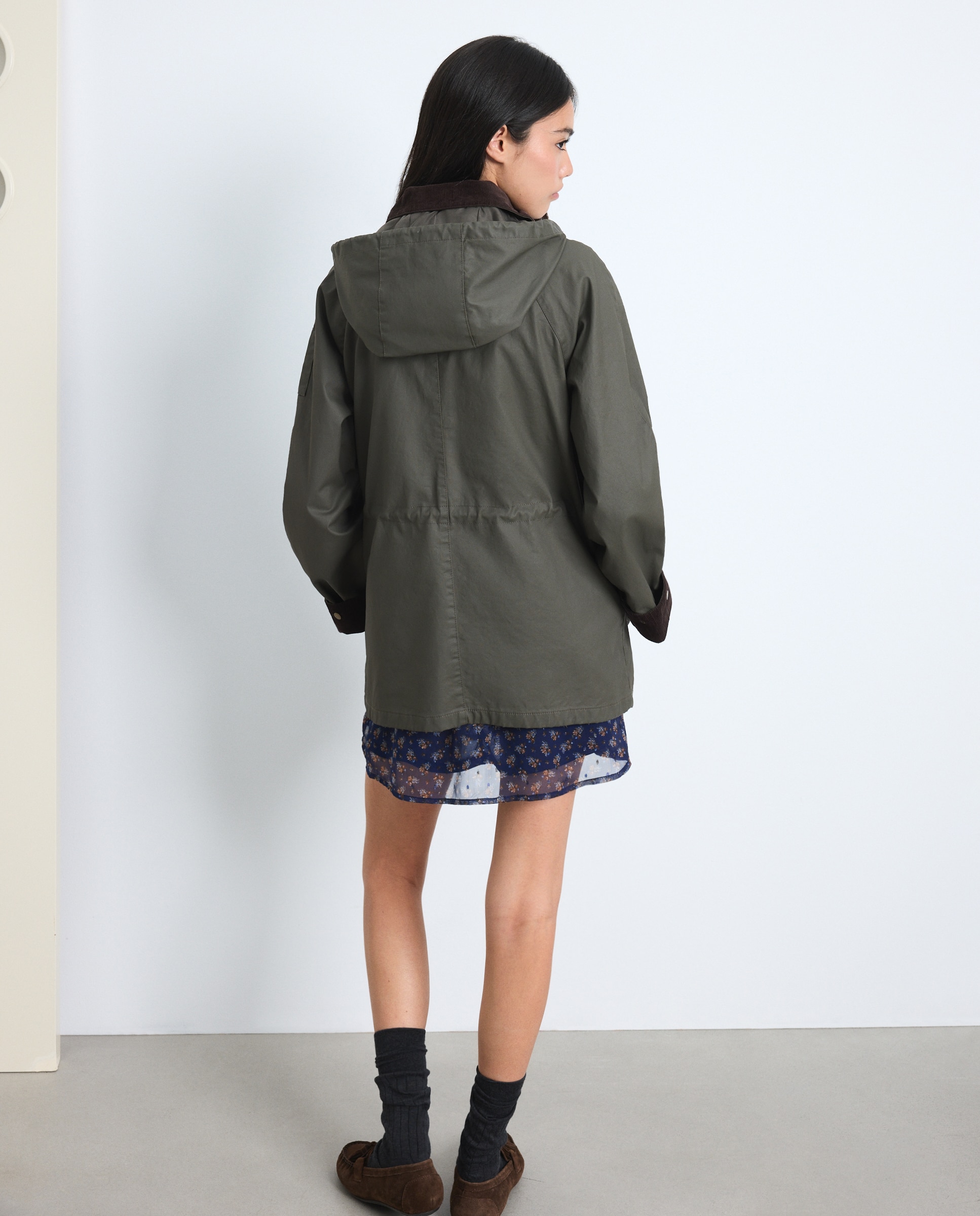 Abrigo encerado largo de mujer - Green Coast - 520 Kaki 520 Kaki-3