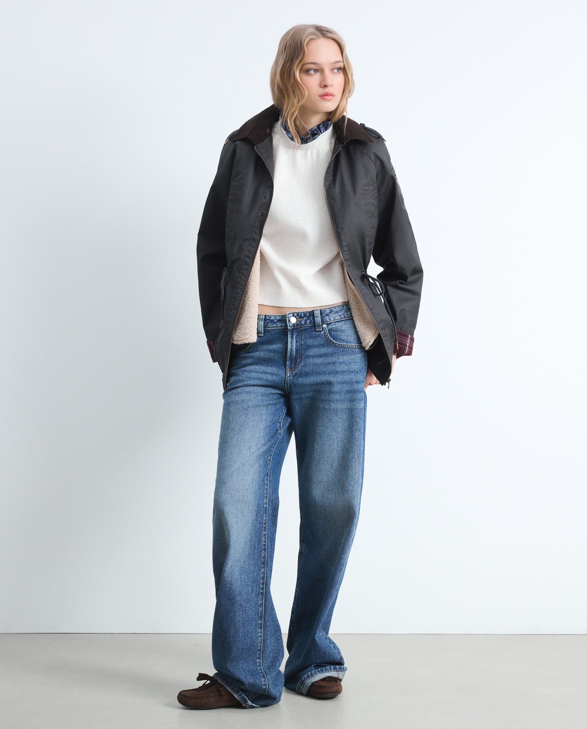 Abrigo encerado largo de mujer - Green Coast - 830 Antracita 830 Antracita-1