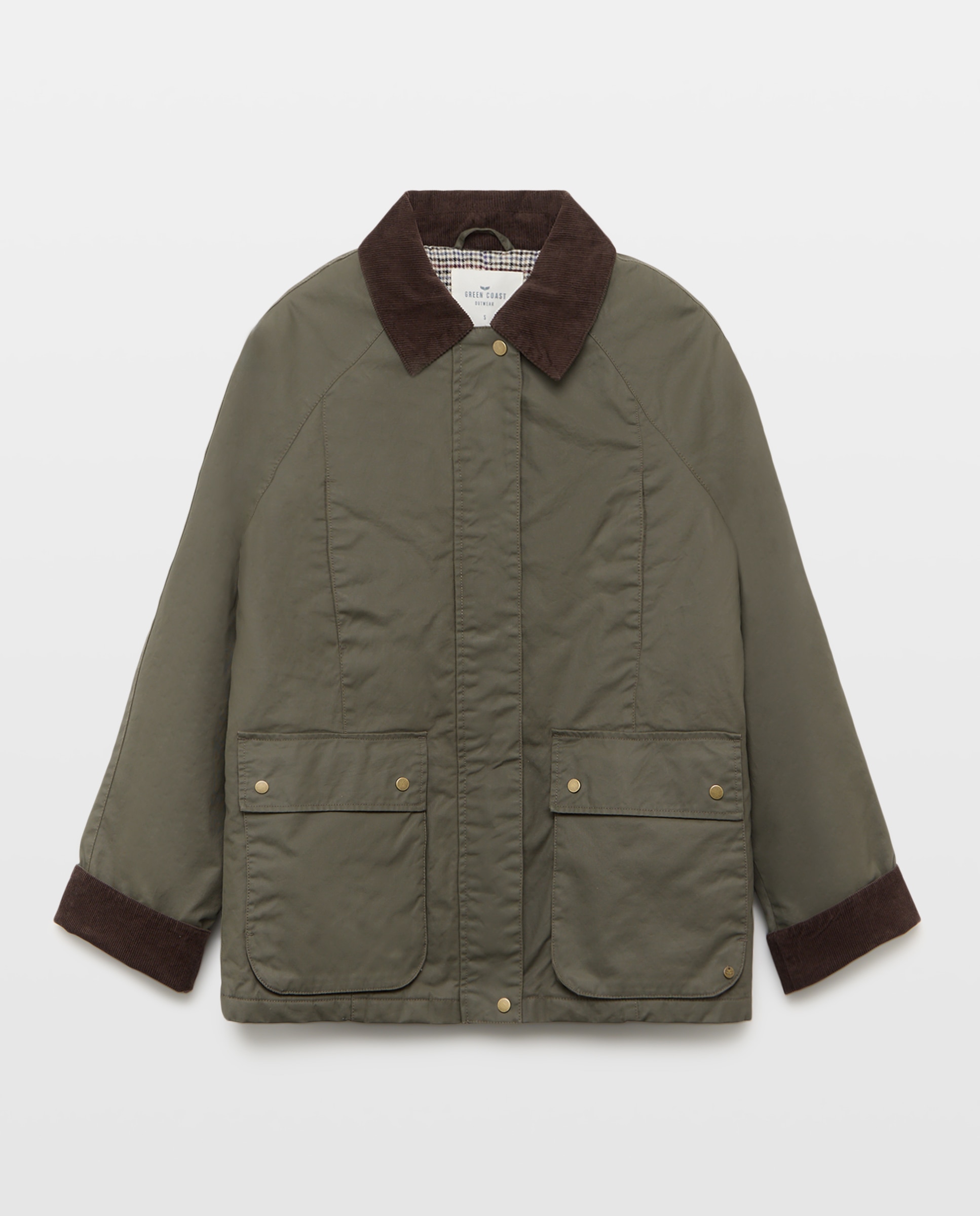 Parka encerado básico de mujer - Green Coast - 520 Kaki 520 Kaki-5