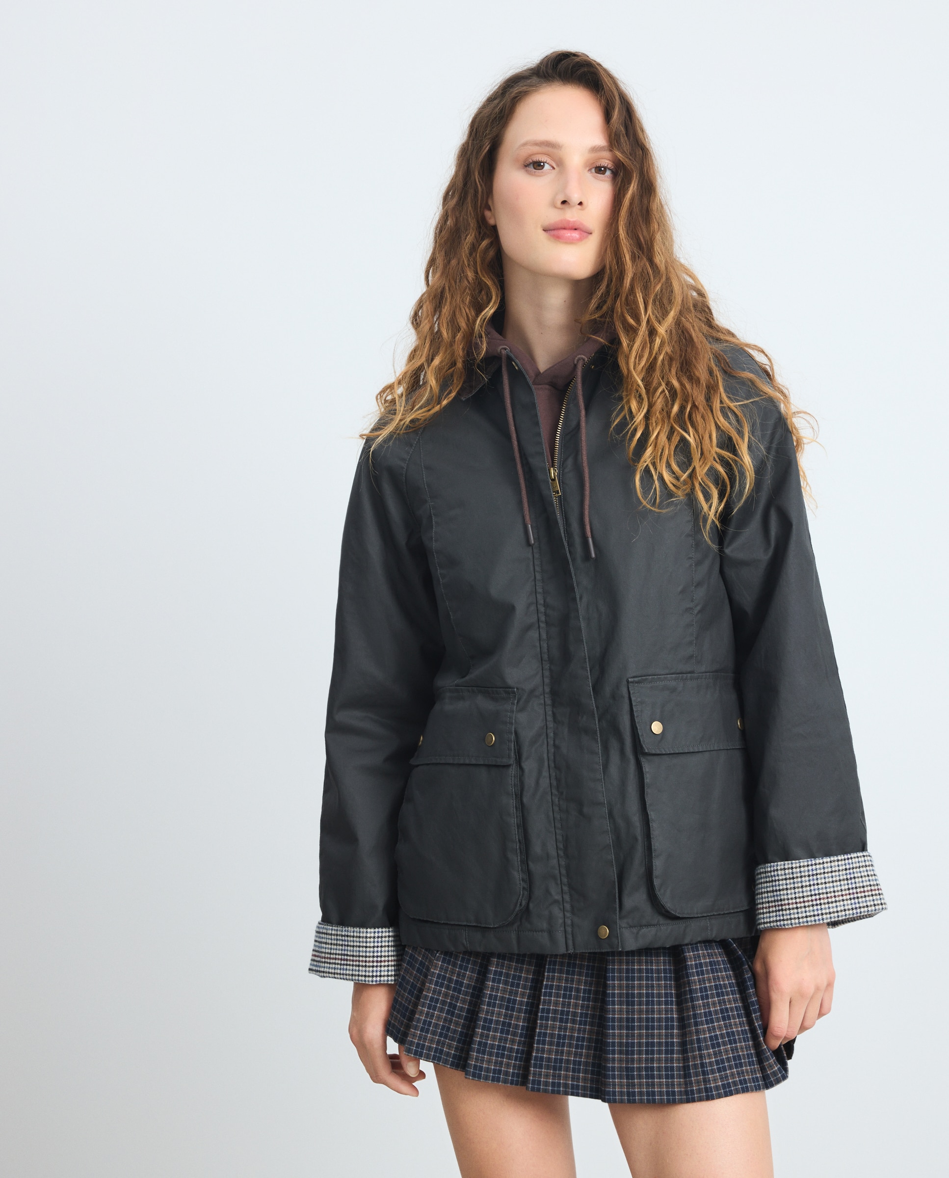 Parka Encerada Básica 820 Cinzento Médio-3