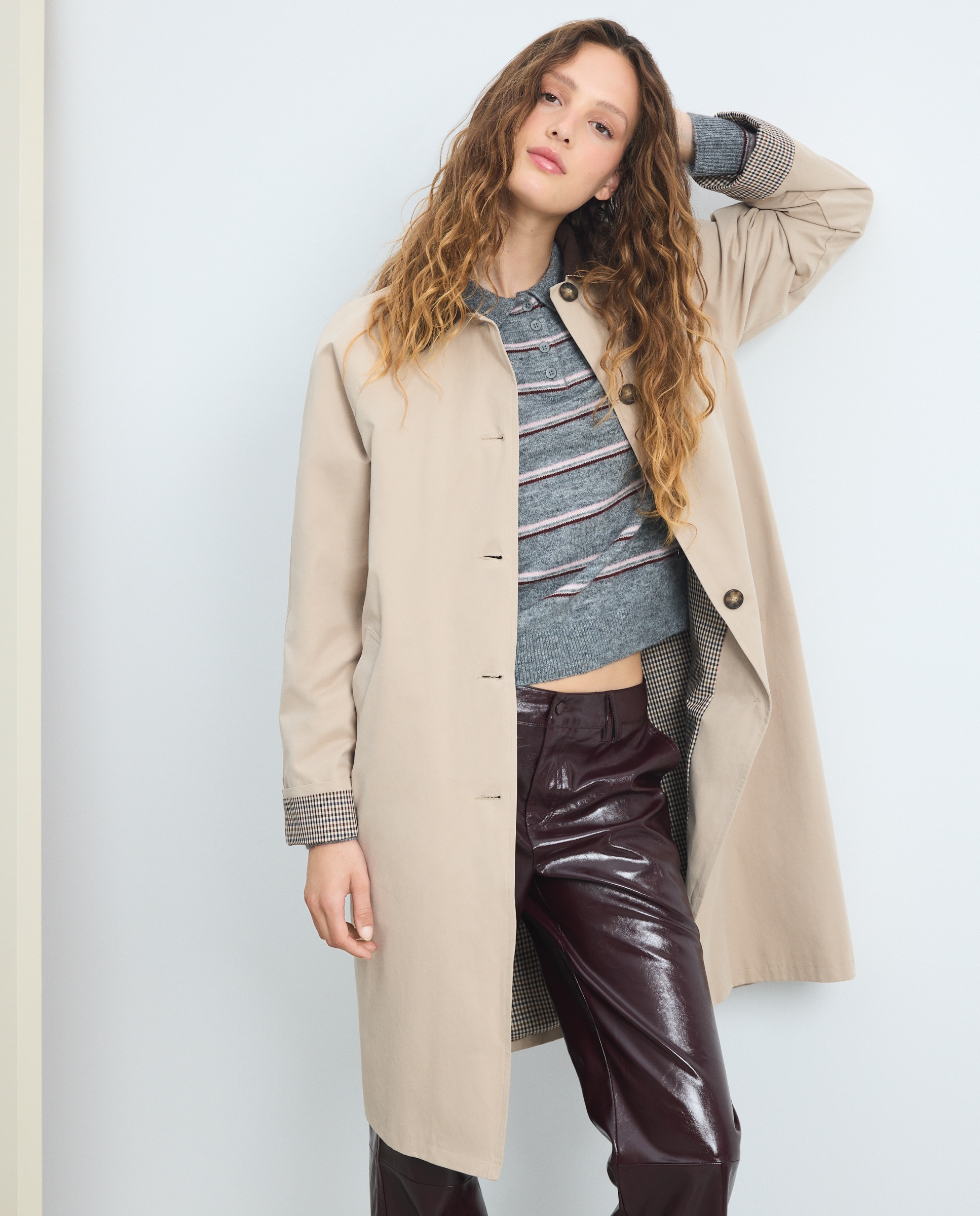 Gabardine Comprida Bege-2