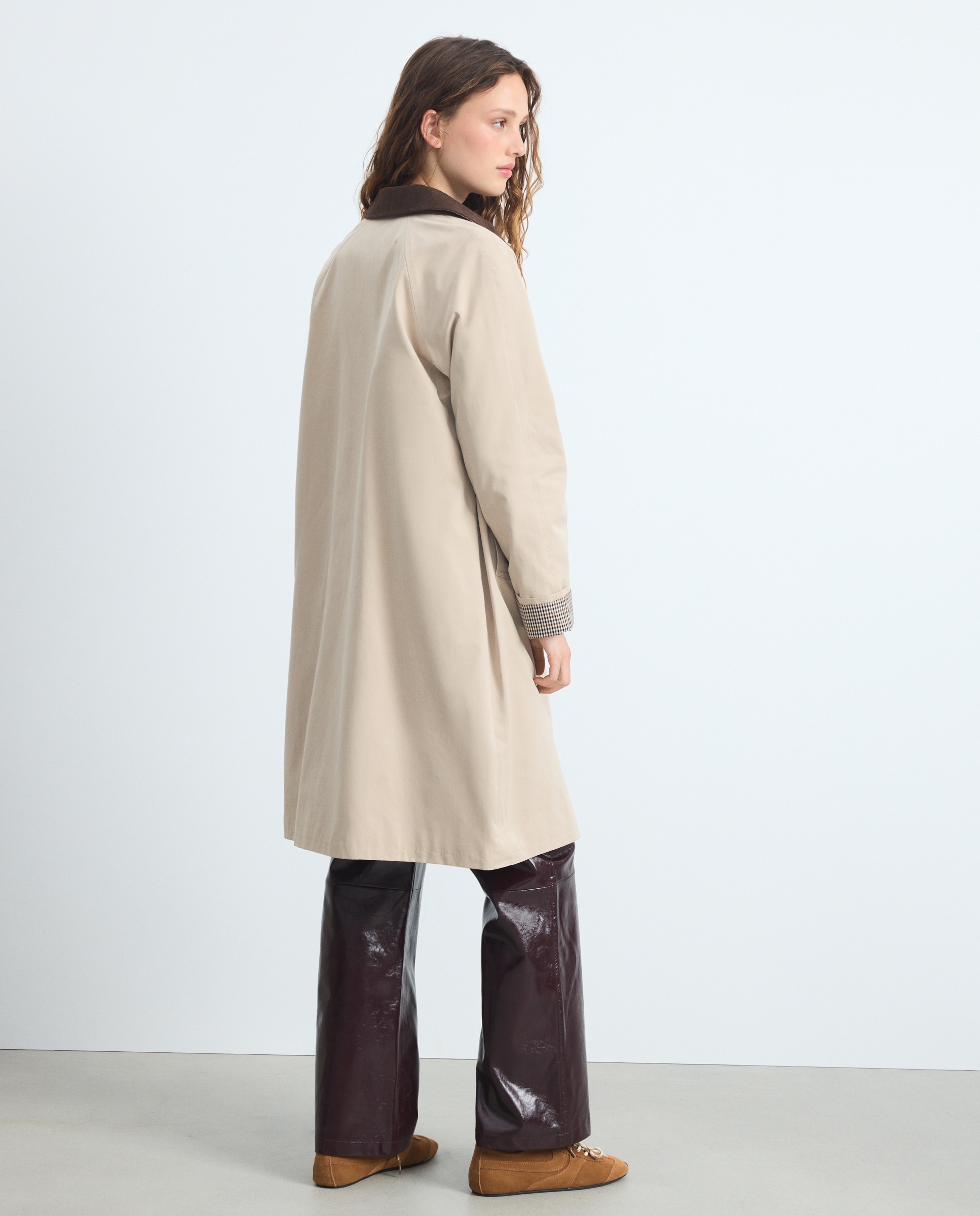 Gabardine Comprida Bege-3