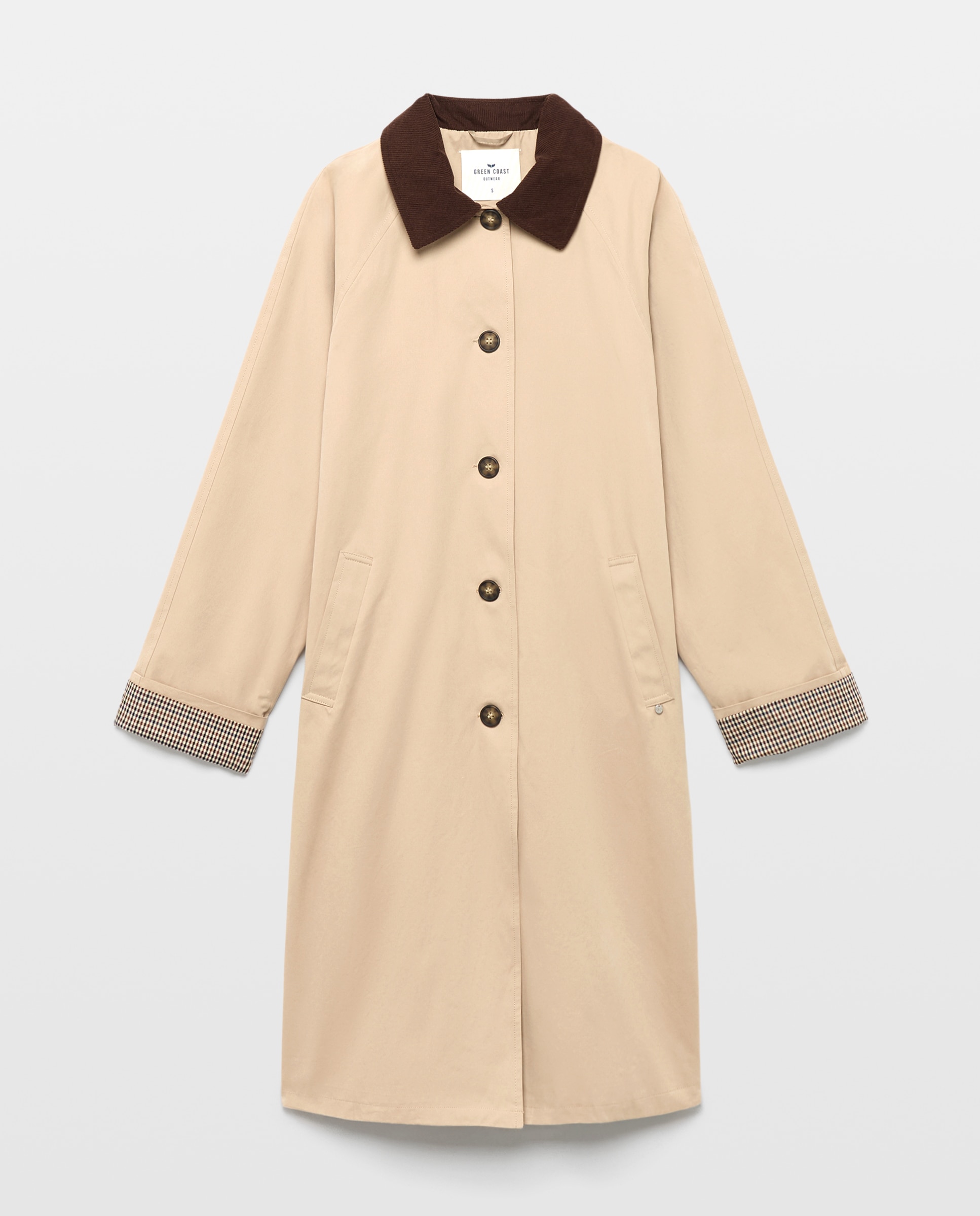 Gabardine Comprida Bege-5