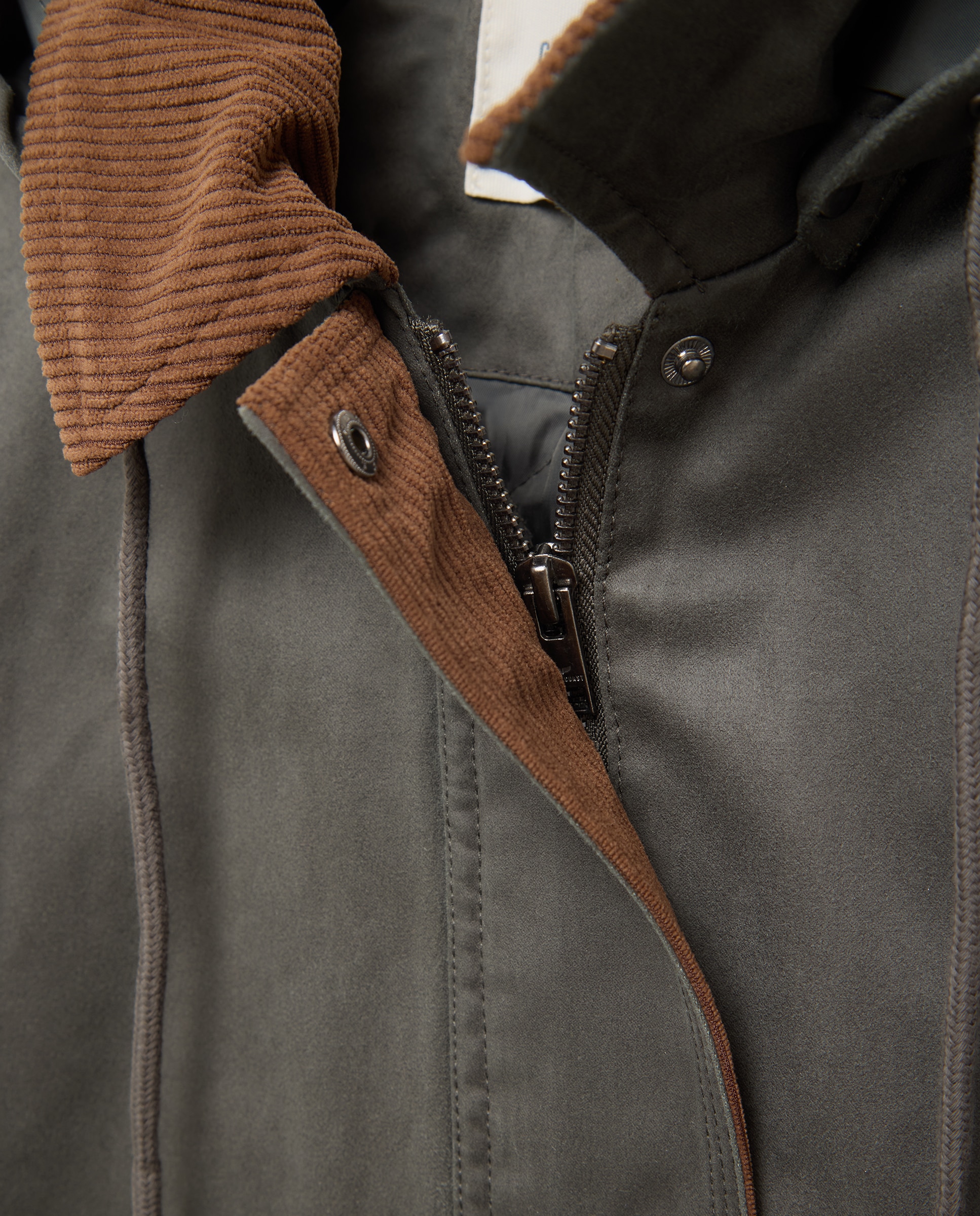Parka Encerada Curta com Capuz 520 Caqui-6