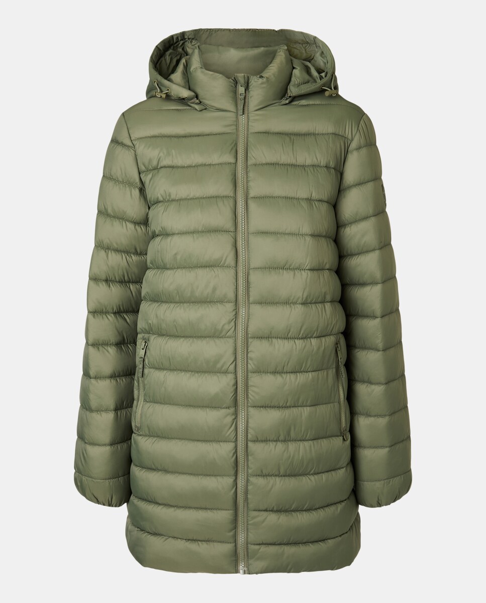 Casaco Acolchoado Ligeiro Comprido 520 Caqui-4