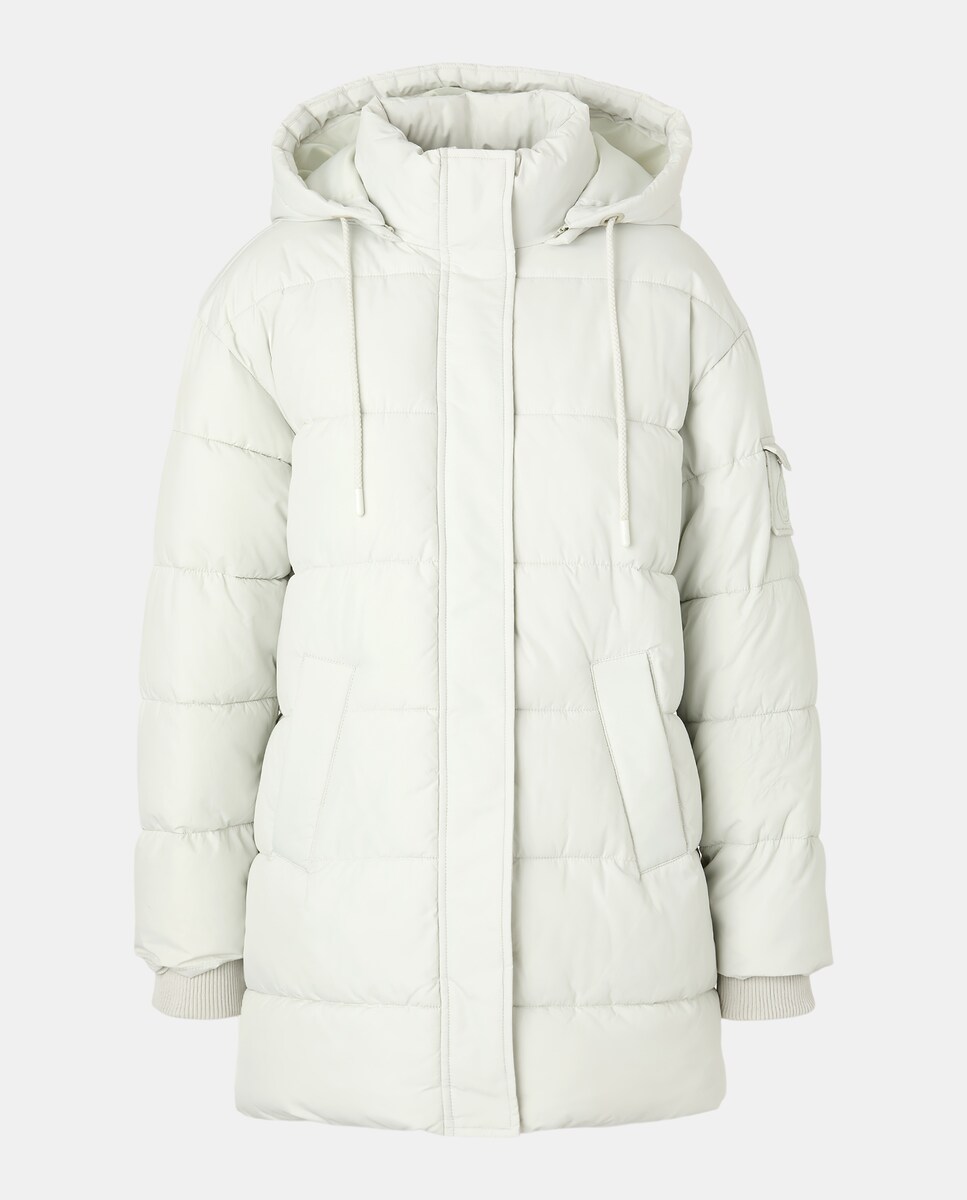 Casaco Acolchoado Comprido com Capuz Rice Paper-4