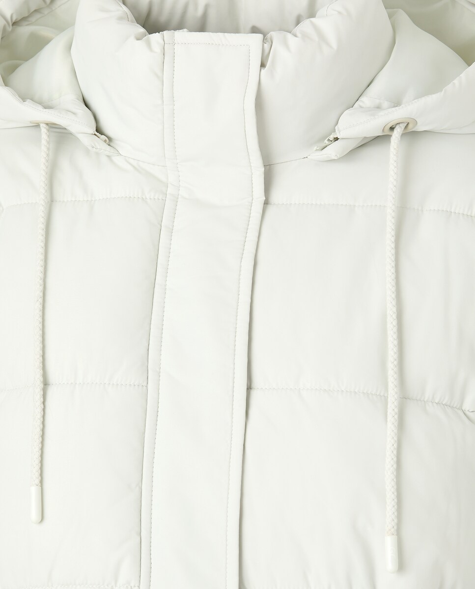 Casaco Acolchoado Comprido com Capuz Rice Paper-5