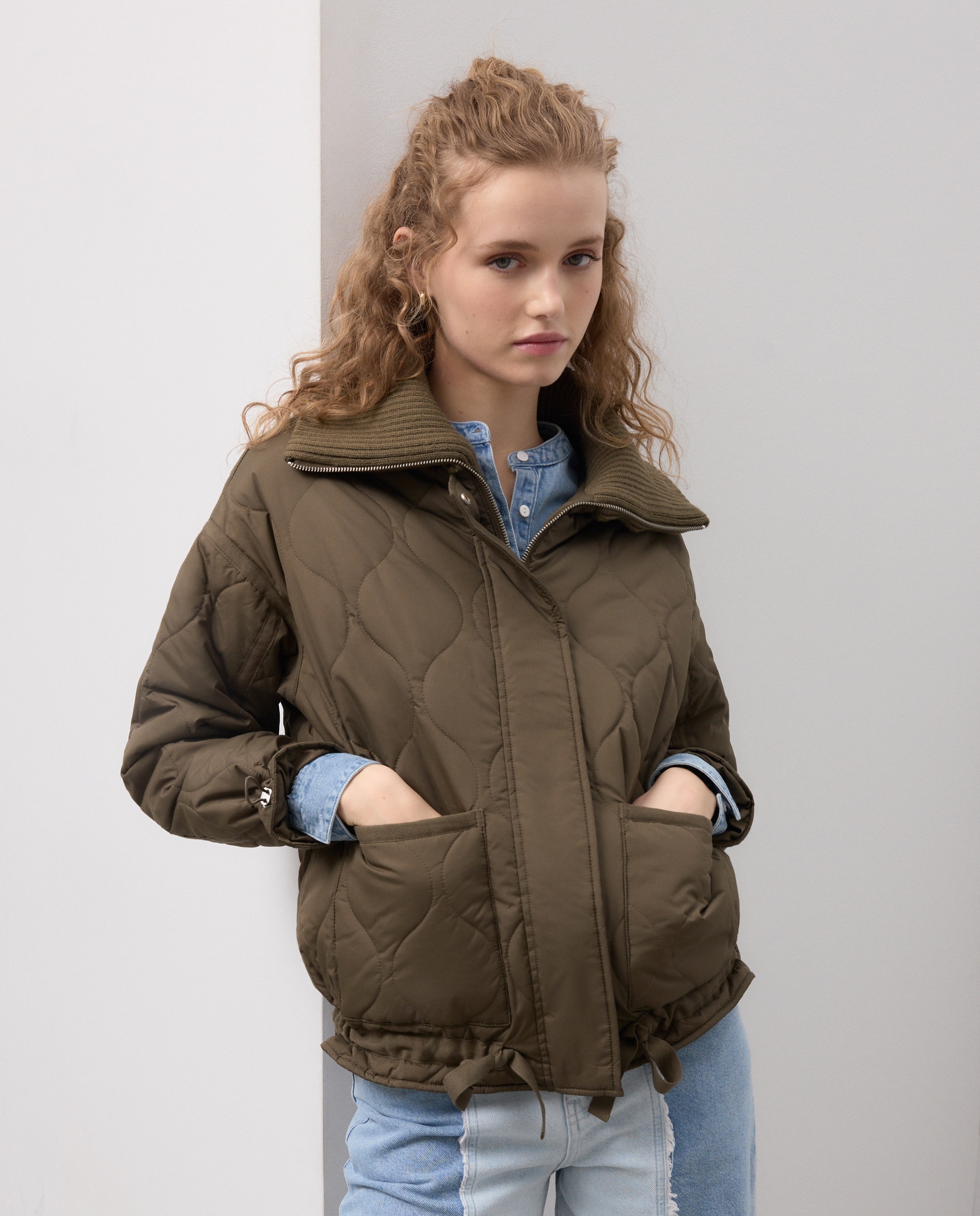 Chaqueton acolchada c punto - Green Coast - 520 Kaki 520 Kaki-1
