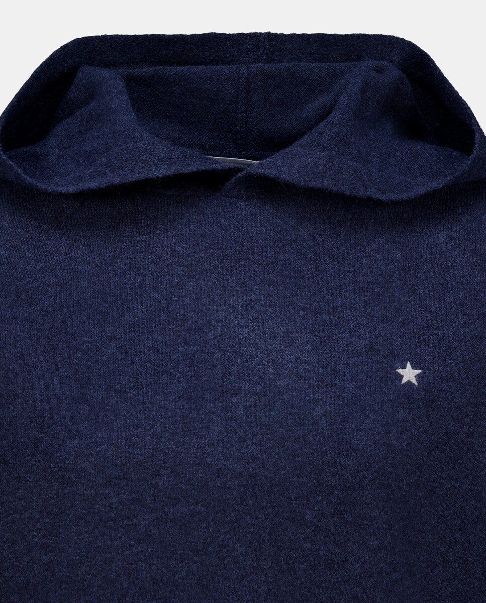 Camisola de Malha Lisa com Capuz 400 Azul-5