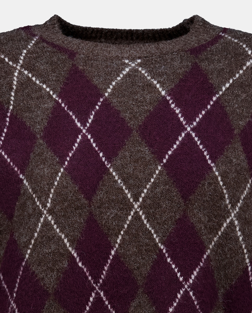 Camisola de Malha com Losangos 580 Musgo-6