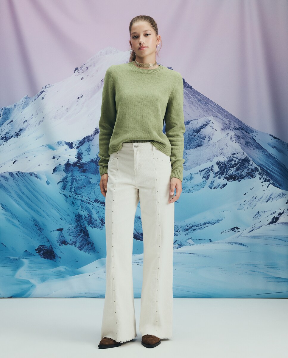 Camisola de Malha Chenille Básica 580 Musgo-2