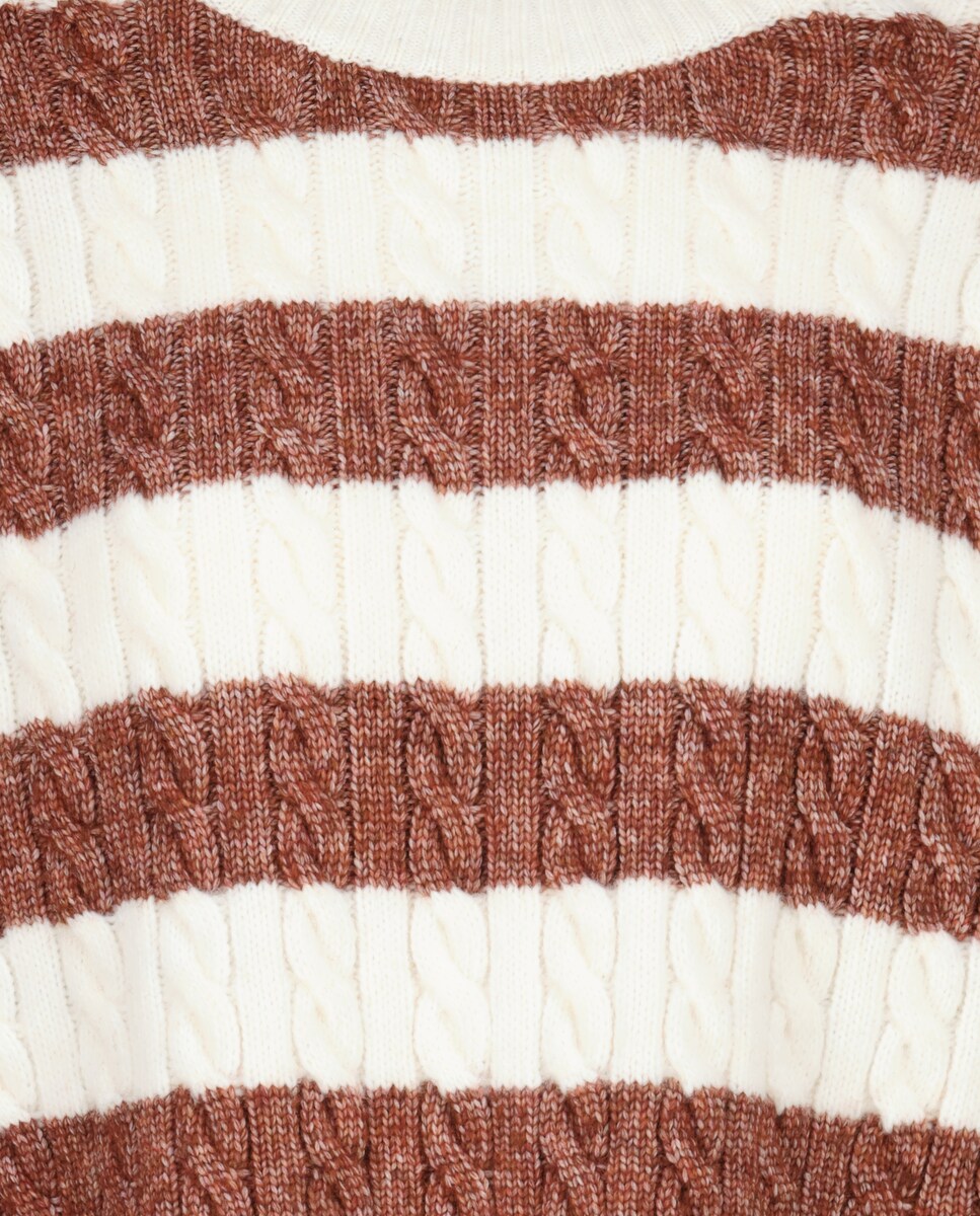 Camisola de Malha do Cabo às Riscas 770 Terracota-5