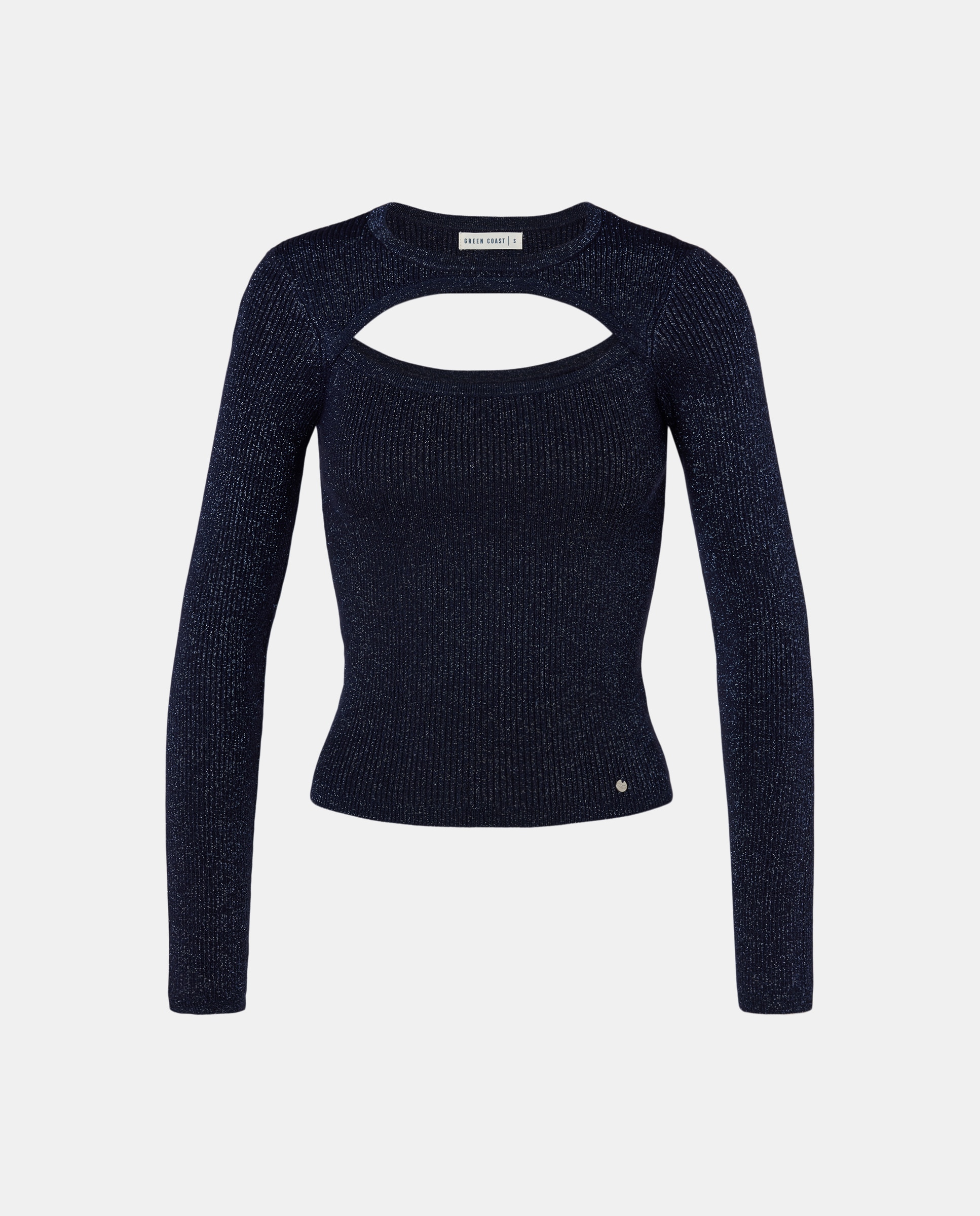 Camisola de Malha com Mangas Azul-marinho-4