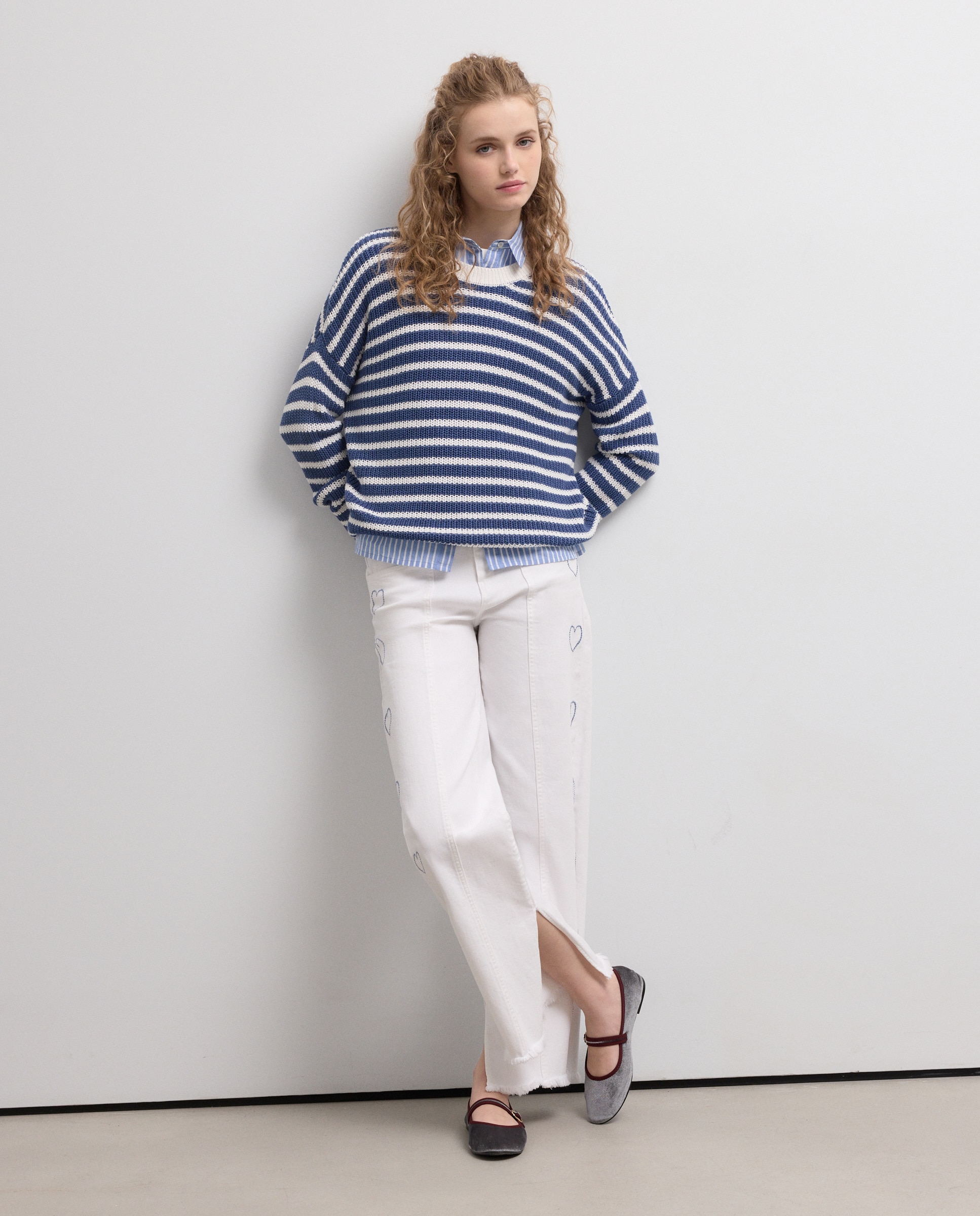 Jersey de mujer de manga larga oversize - Green Coast - 220 Rosa palo Azul-3