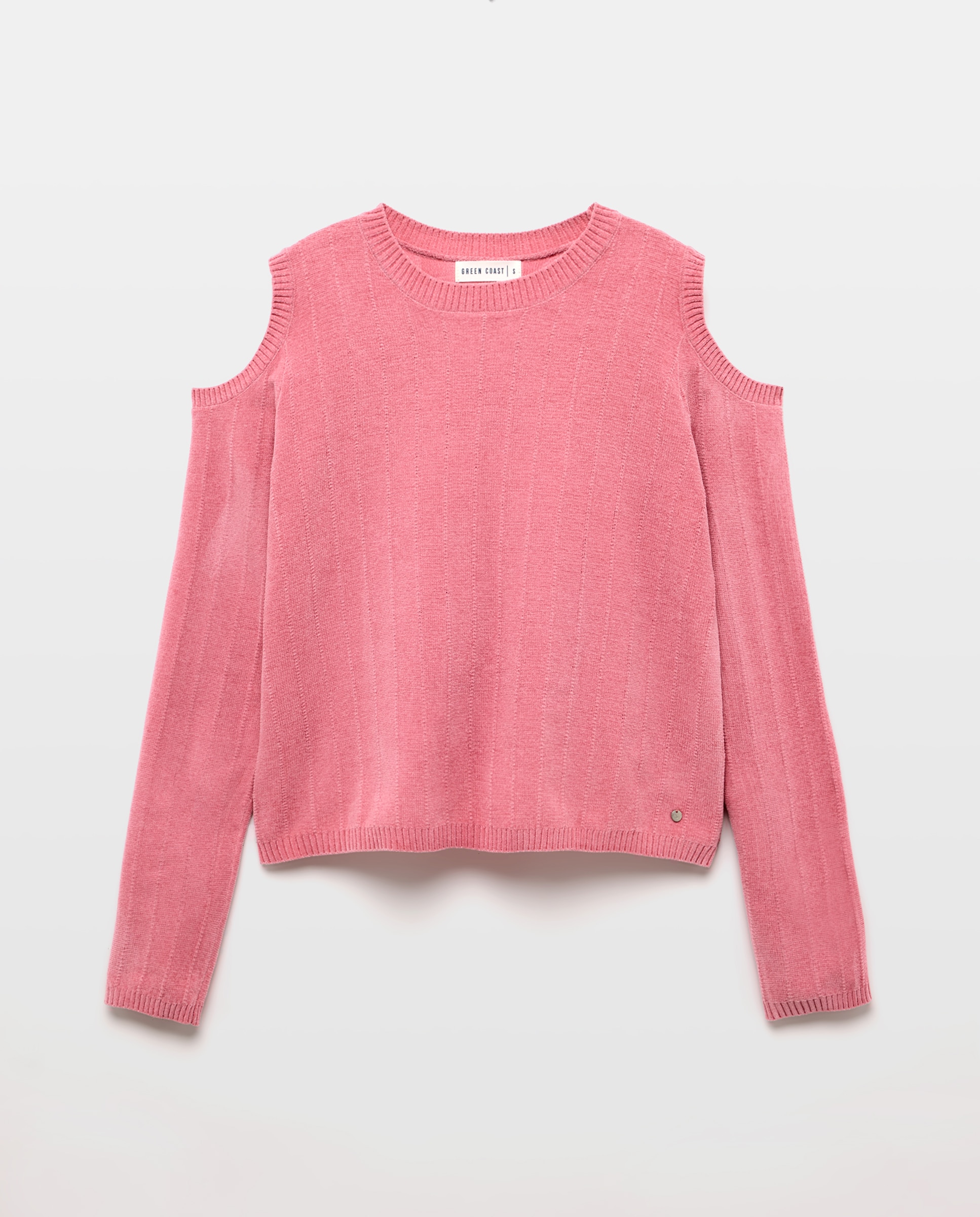 Jersey de mujer manga larga cut out chenilla - Green Coast - 400 Azul 220 Rosa palo-5