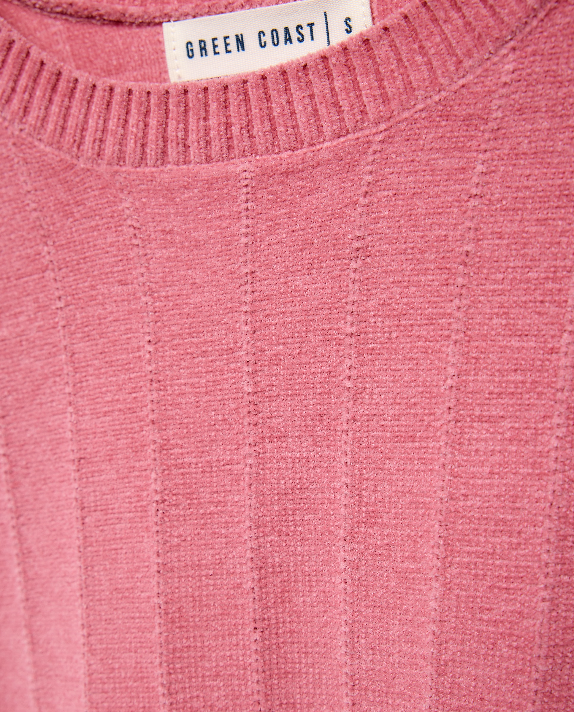 Jersey de mujer manga larga cut out chenilla - Green Coast - 400 Azul 220 Rosa palo-6