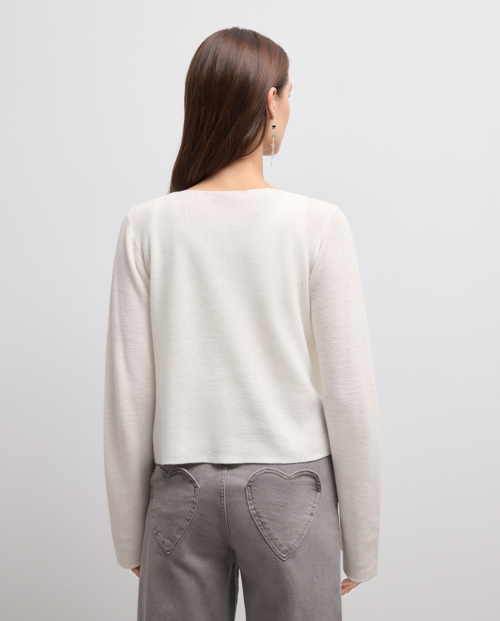 Cardigan de Manga Comprida 120 Cru-3