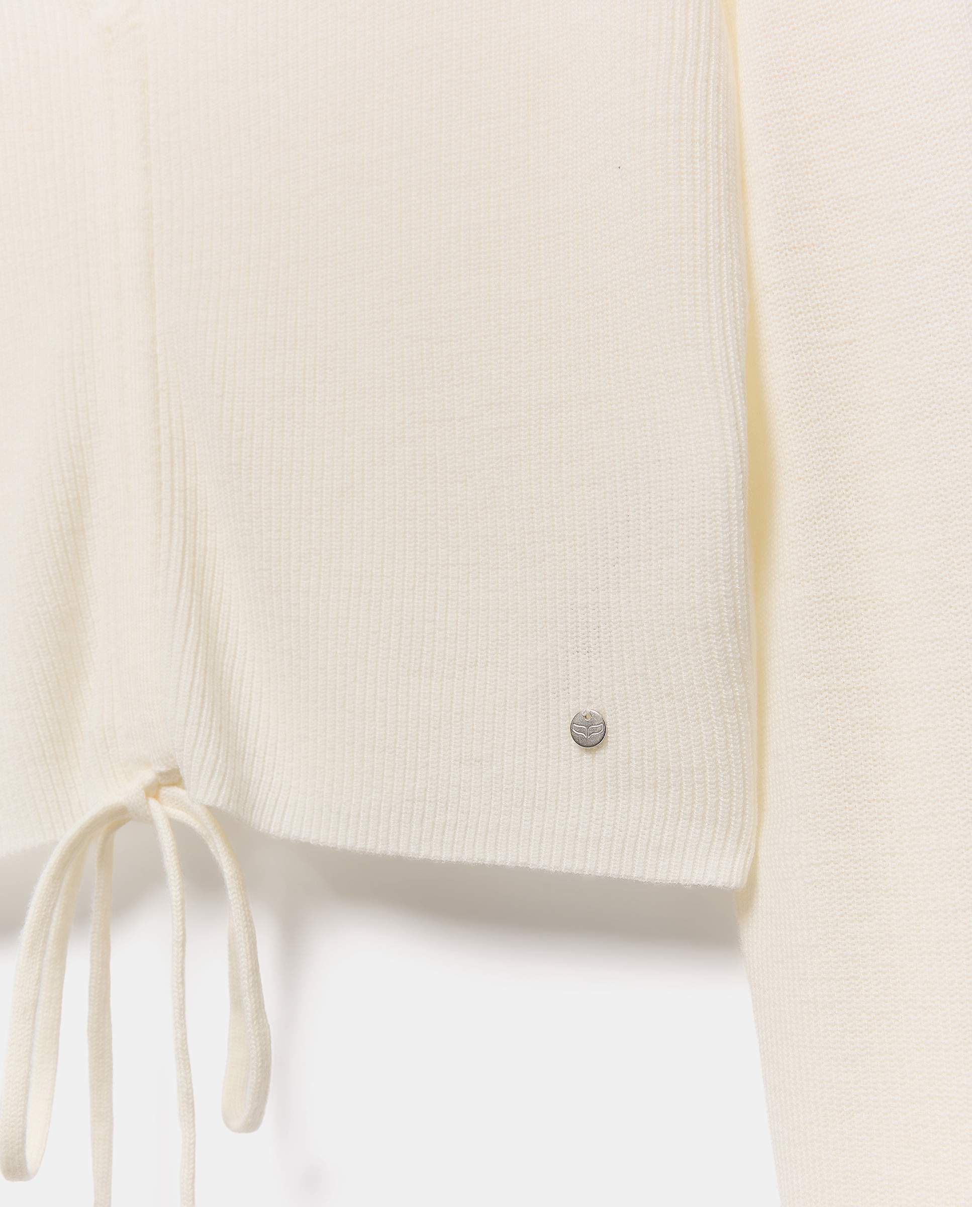 Camisola de Malha com Decote em Bico com Franzido 120 Cru-6