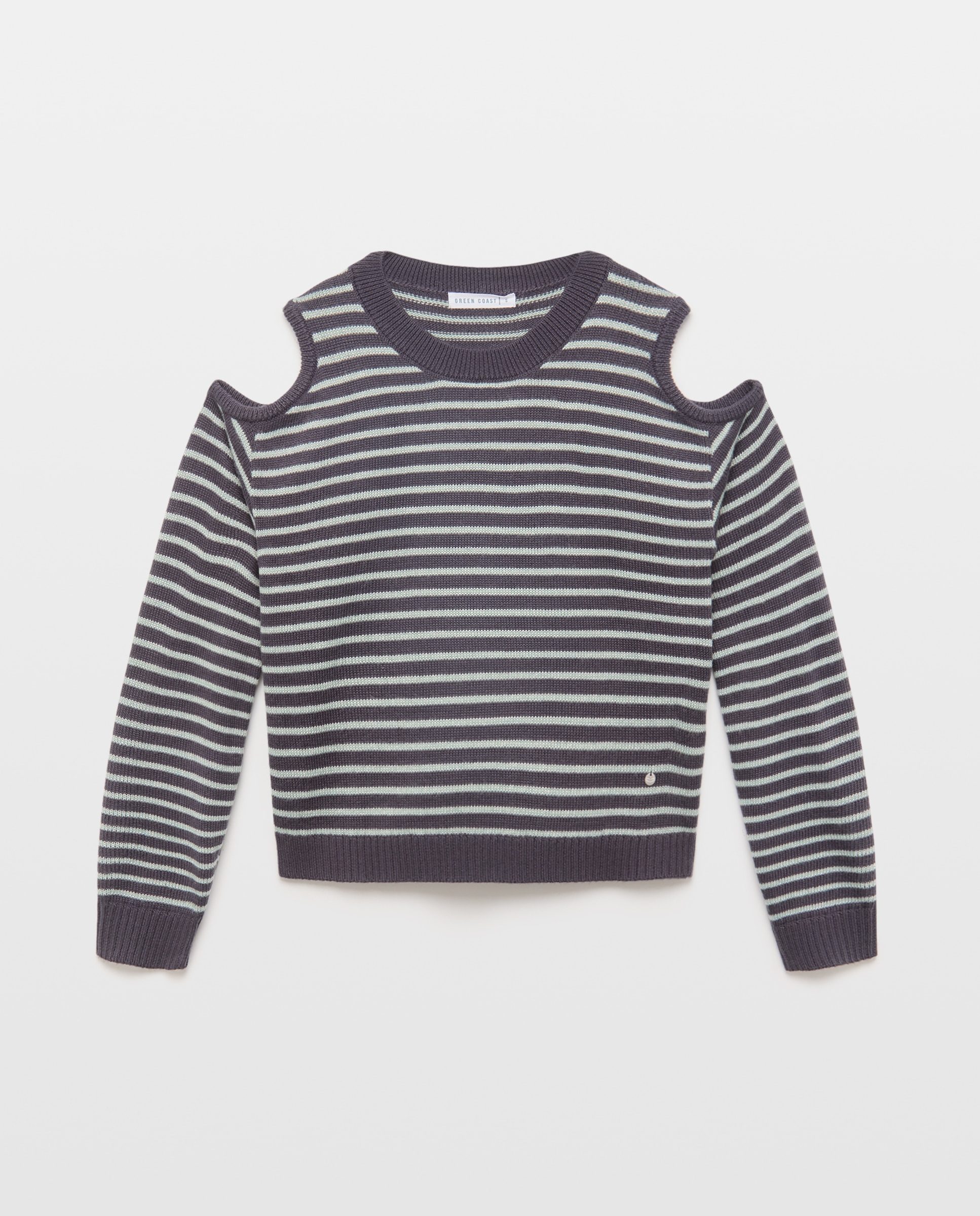 Camisola de Malha Cut Out às Riscas de Fio Metalizado Sabão-4