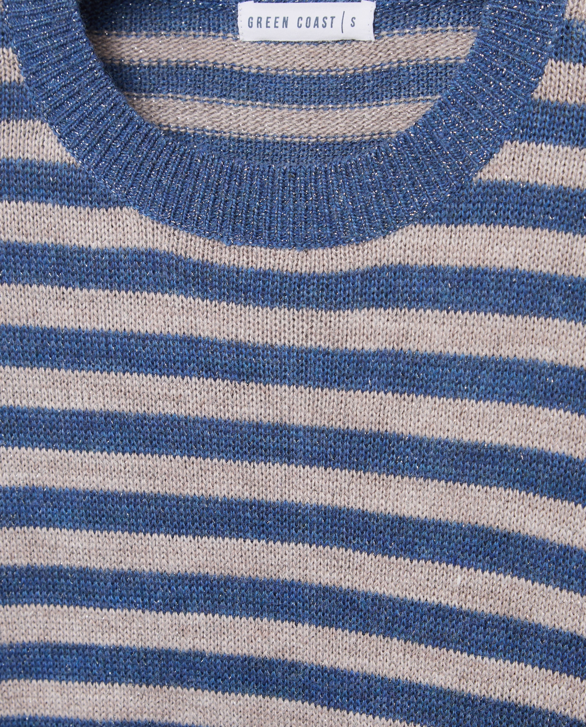 Camisola de Malha Loose com Fio Metalizado Azul-marinho-6