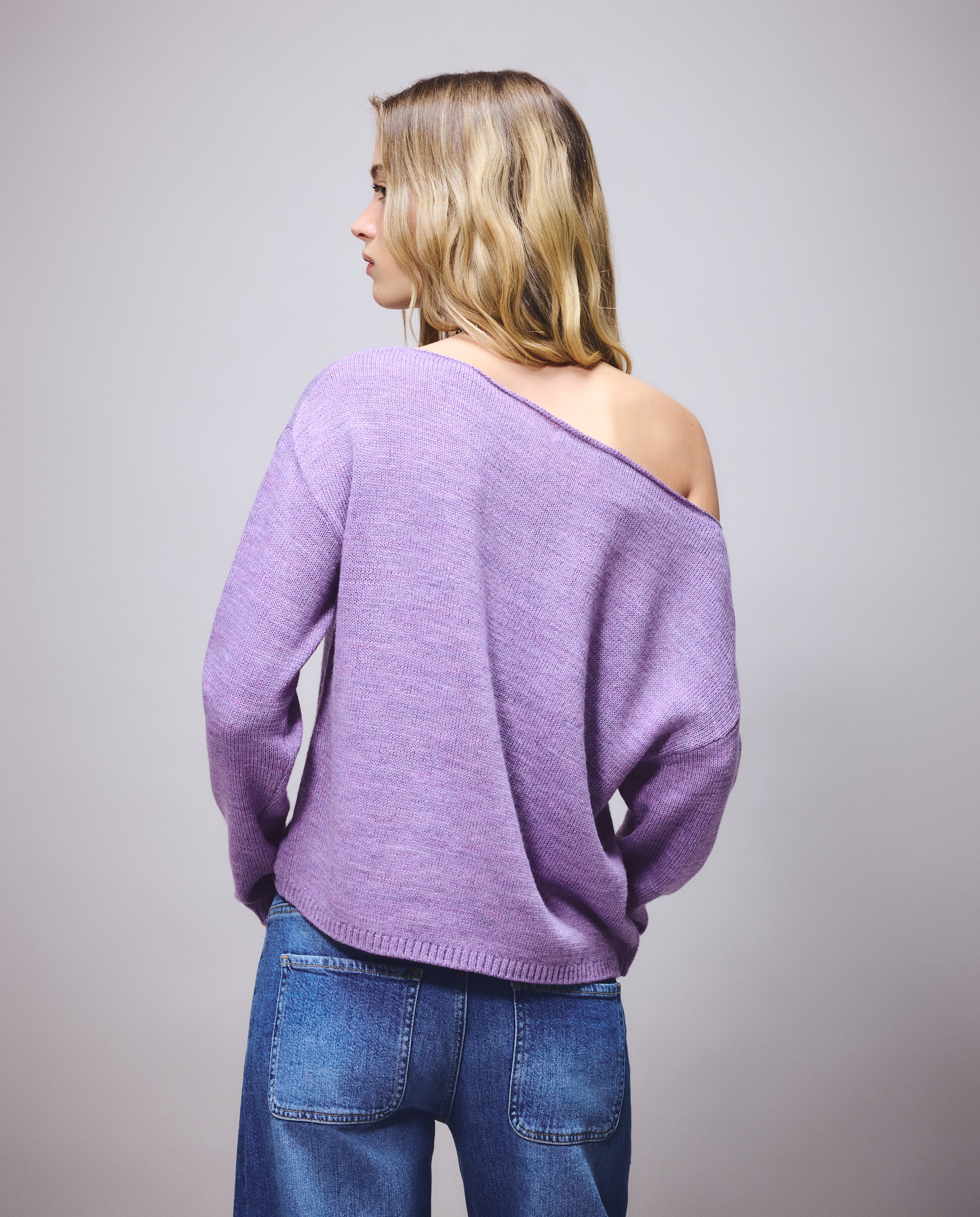 Imagen 3 de Jersey loose de mujer con escote barco - Green Coast - 282 Malva 282 Malva