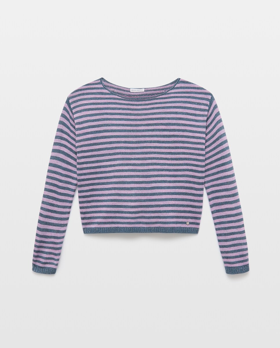 Imagen 0 de Jersey loose de mujer con escote barco Azul Intenso