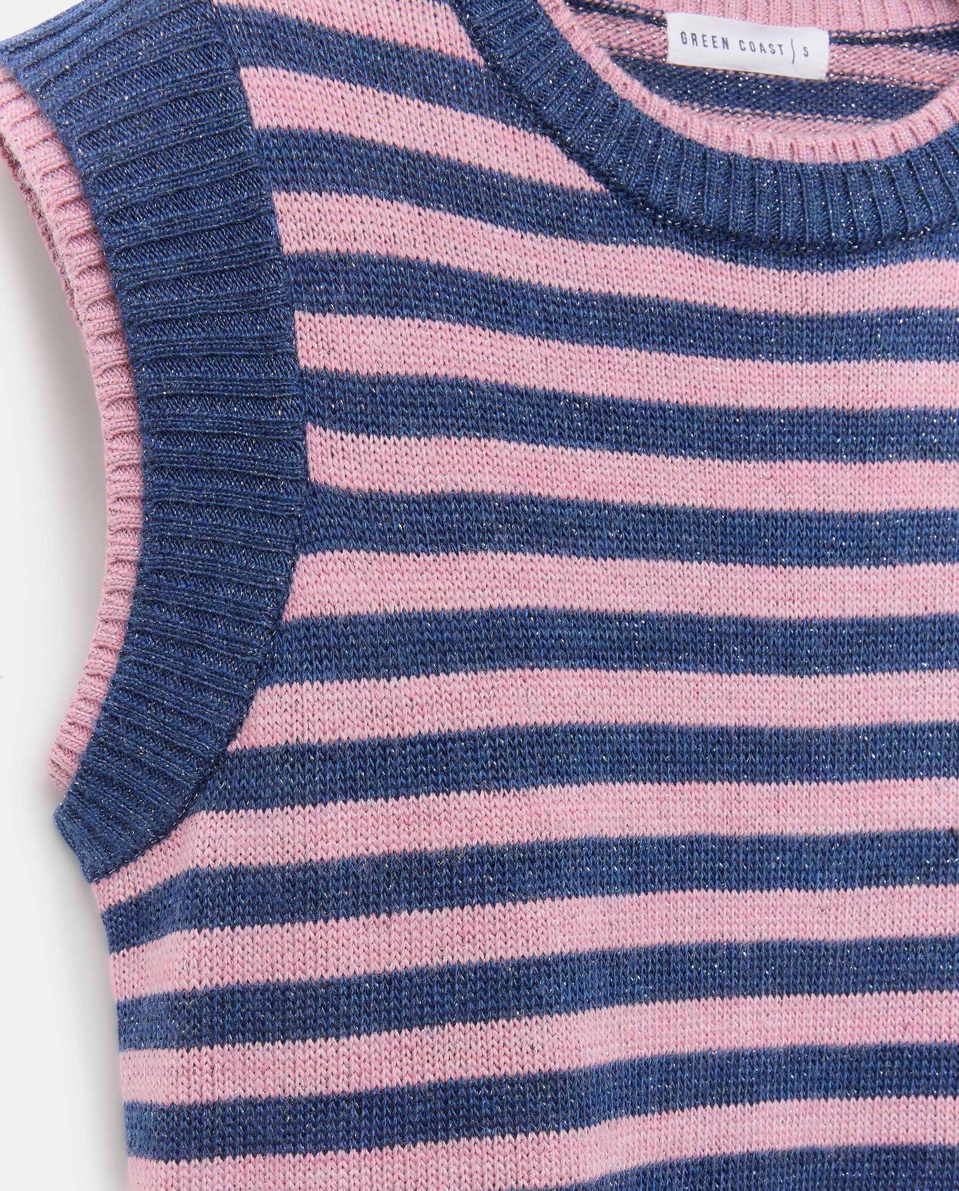 Colete com Detalhe de Fio Metalizado Rosa-claro-5