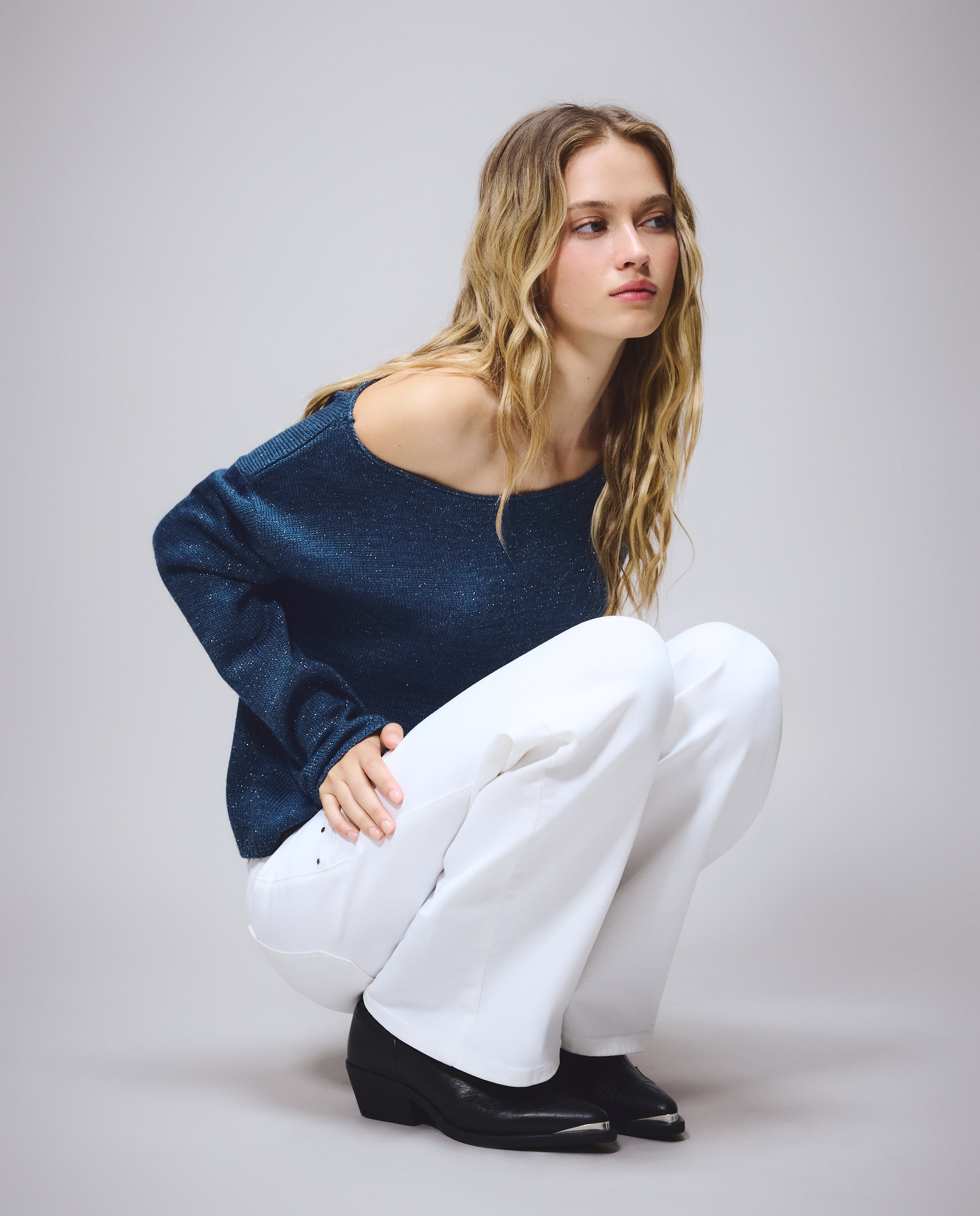 Imagen 1 de Jersey loose de mujer con escote barco - Green Coast - Verde Pato Verde Pato