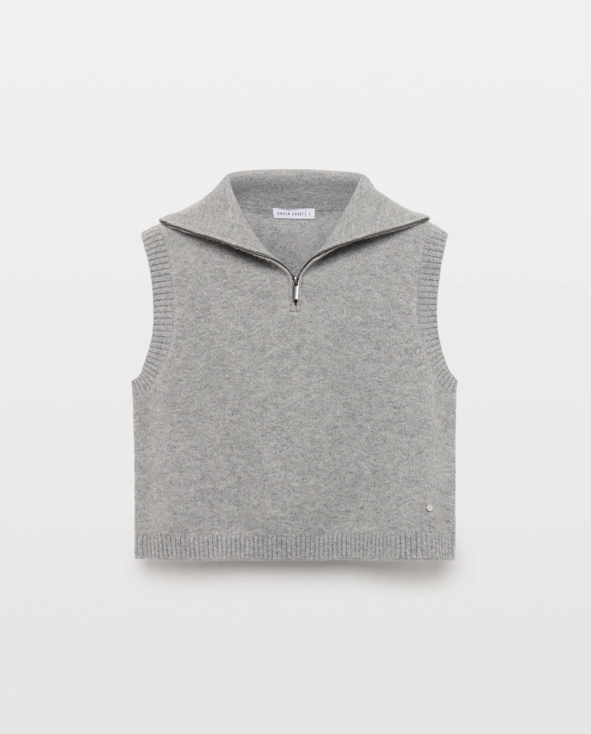 Colete com Fecho de Correr Cinzento-claro-5