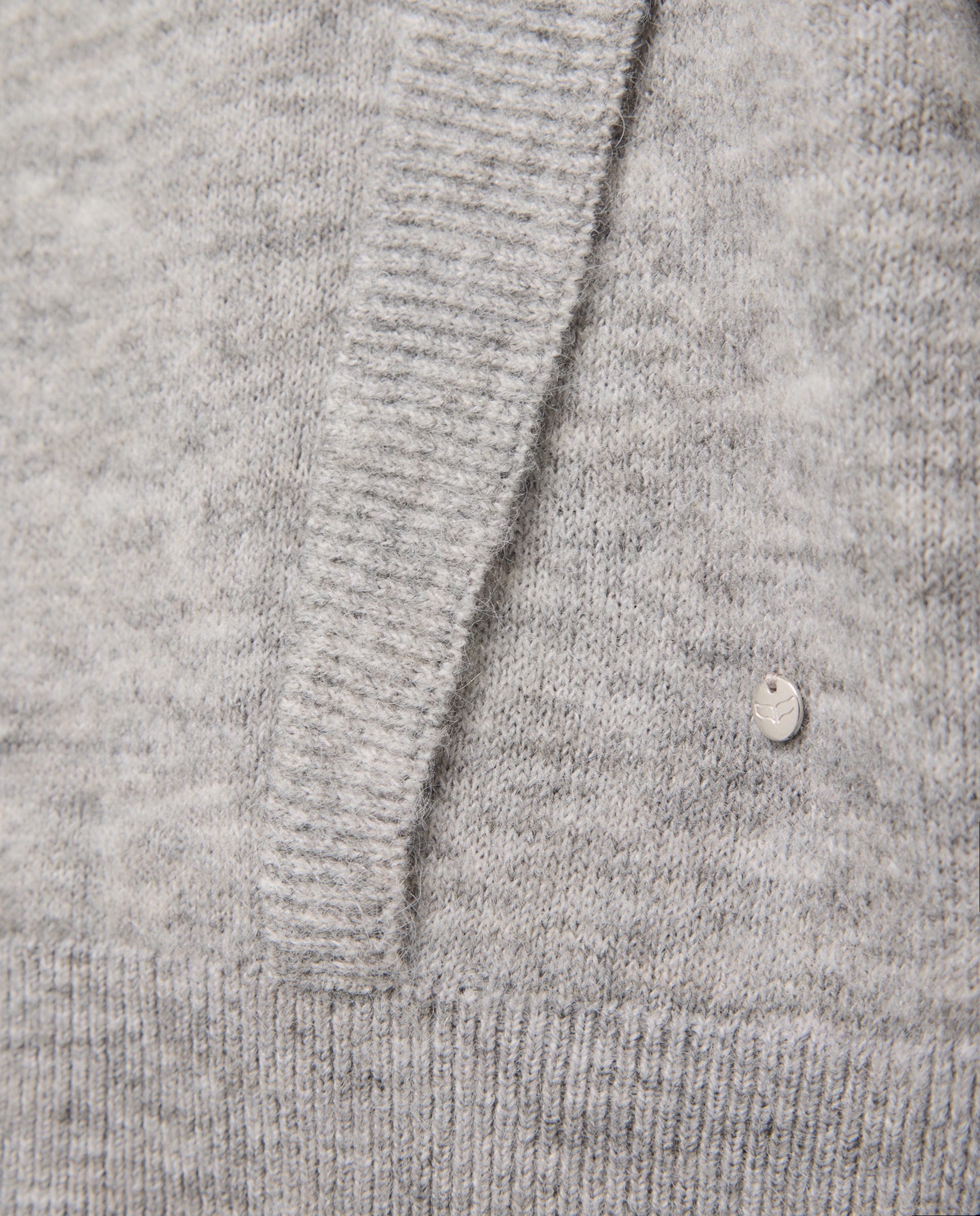 Camisola de Malha com Folhos Cinzento-claro-5