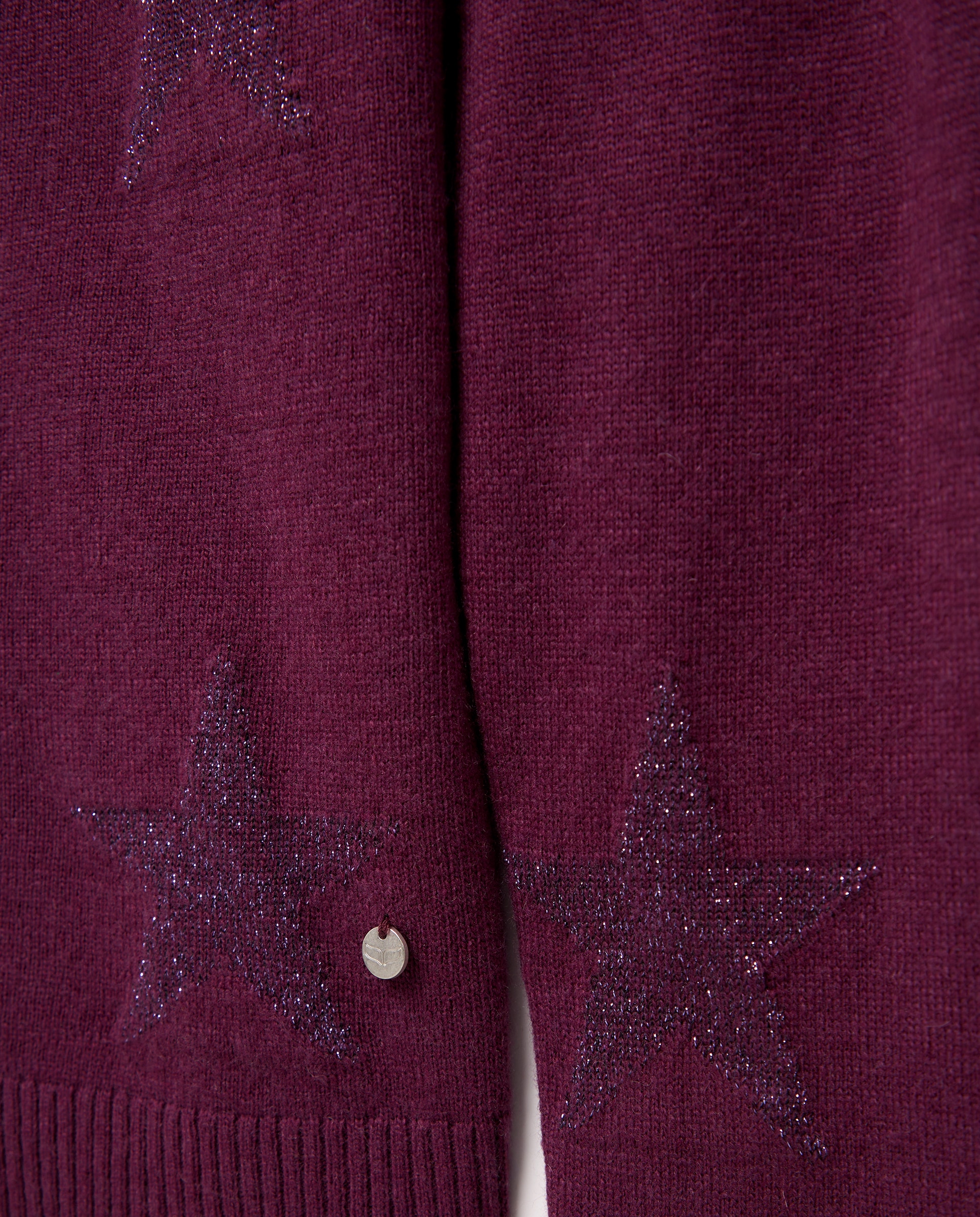 Jersey con estrellas y cuello barco de mujer - Green Coast - Ciruela Ciruela-5