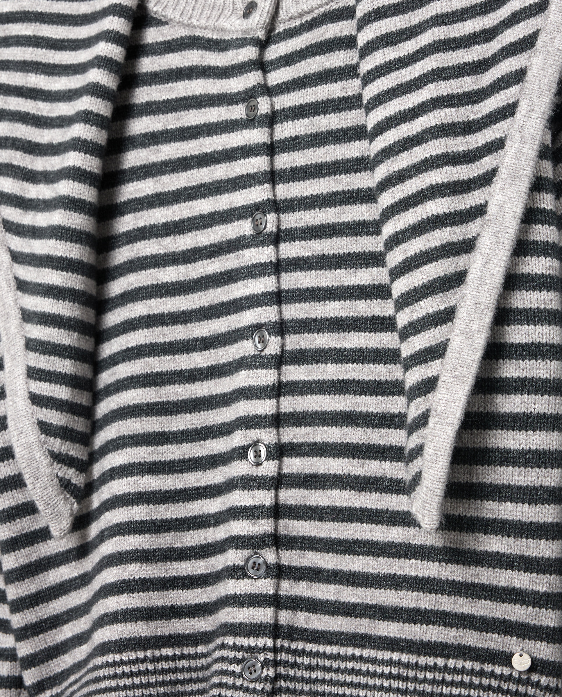 Cardigan com Lenço às Riscas Cinzento-claro-6