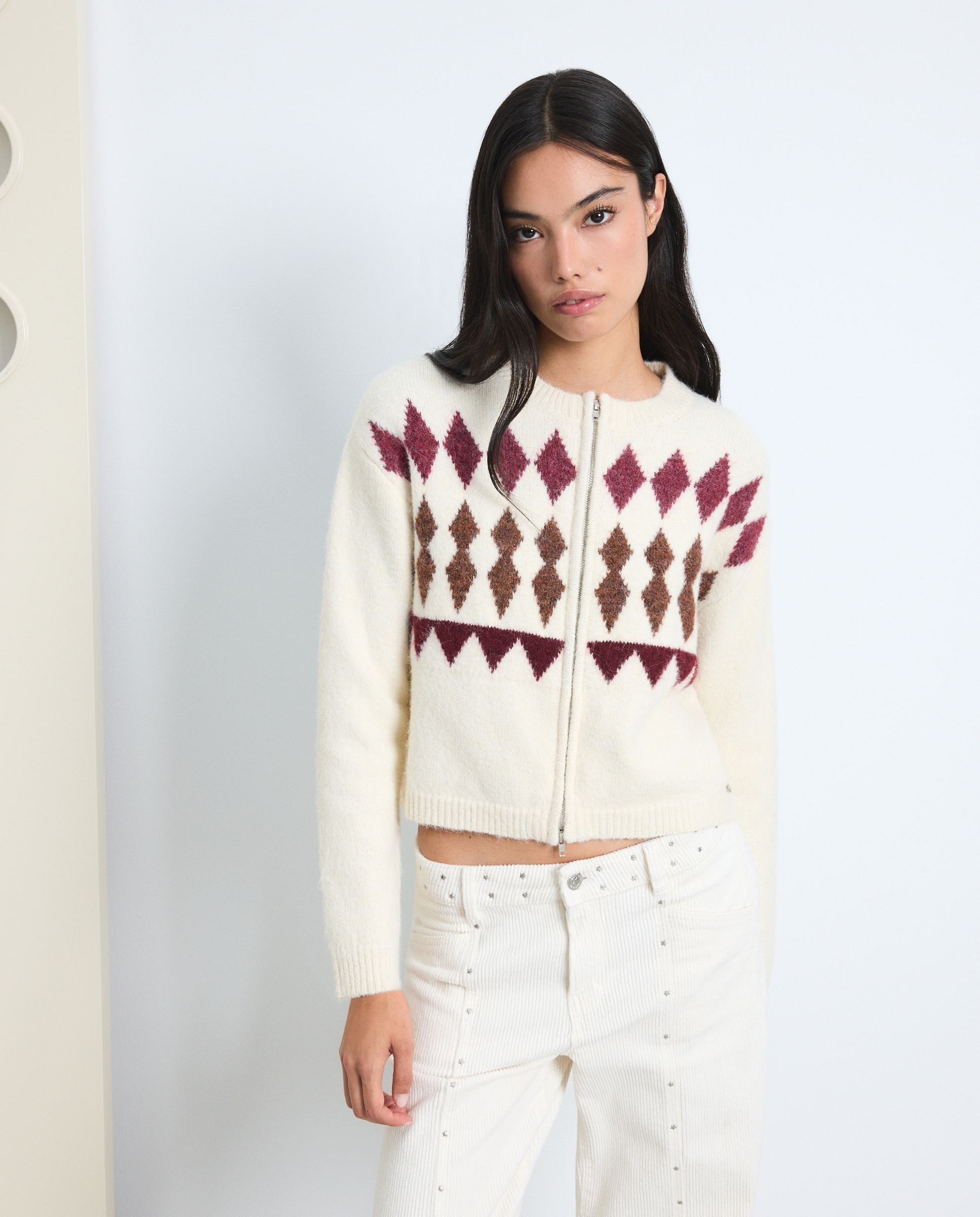 Imagen 0 de Jersey jacquard babero mujer 120 Crudo