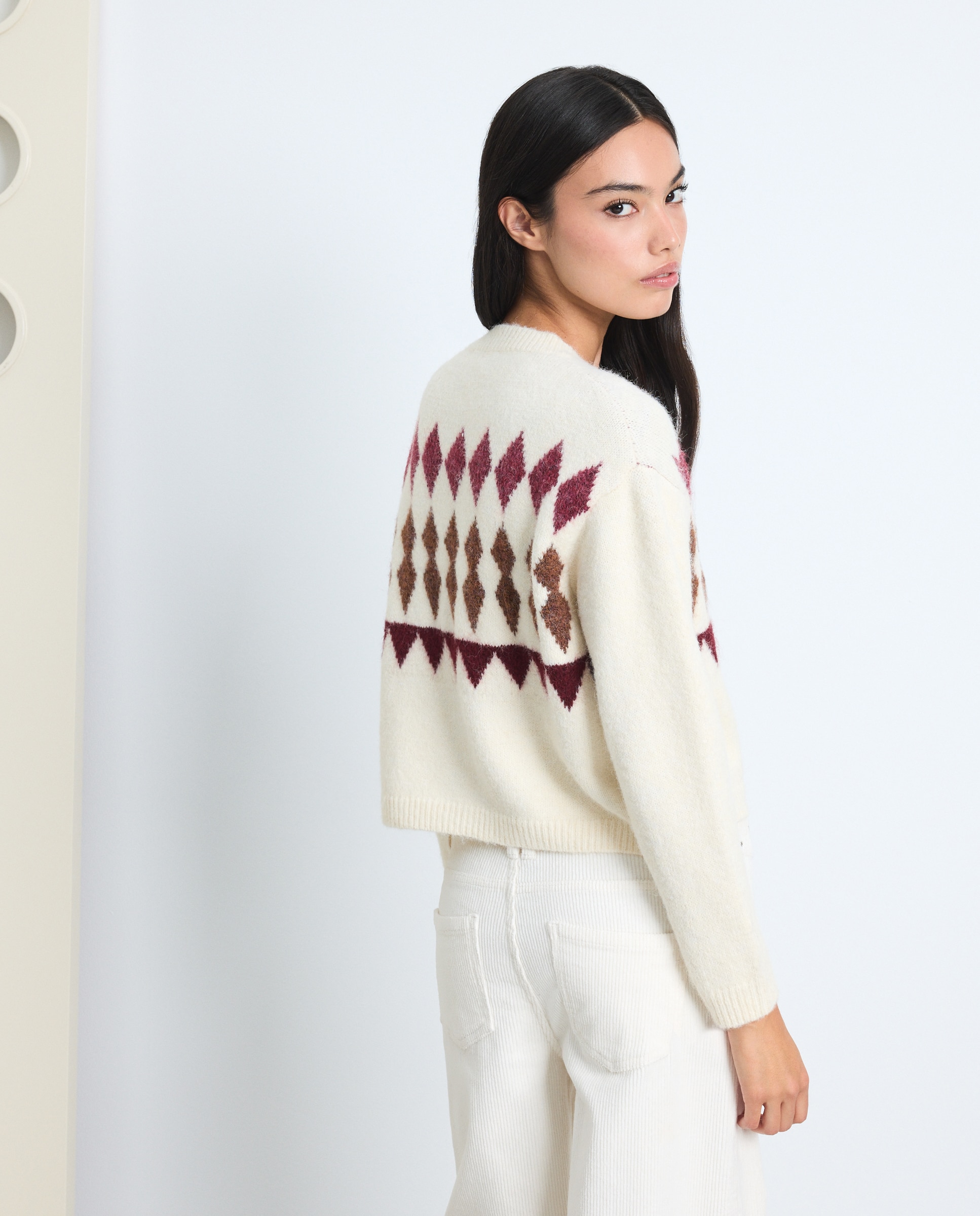 Jersey jacquard babero mujer - Green Coast - 120 Crudo 120 Crudo-3