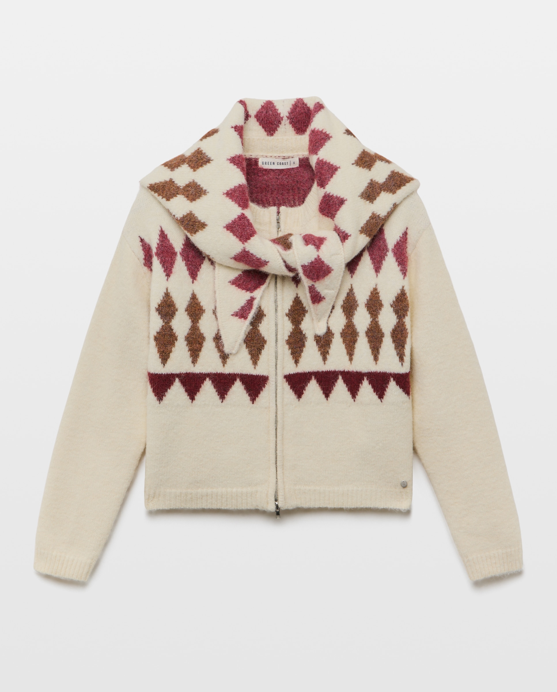 Imagem 0 de Camisola de Malha Jacquard com Decote Tipo Babete