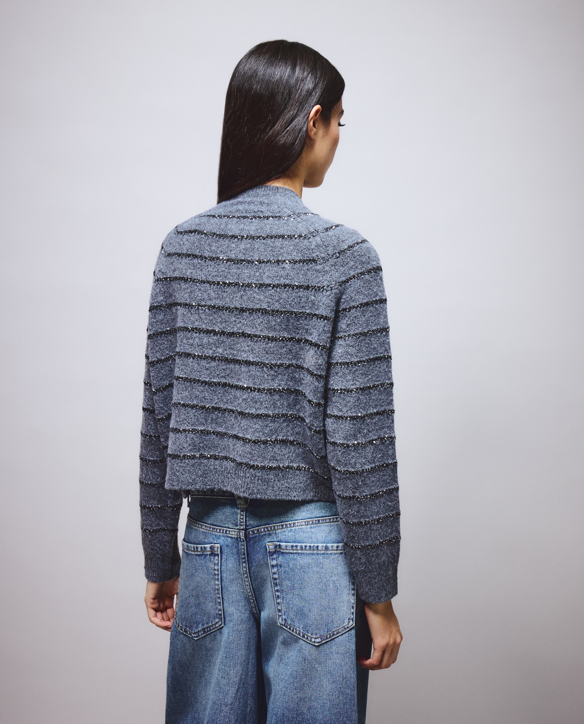 Imagen 3 de Jersey rayas de lentejuelas mujer - Green Coast - 830 Antracita 830 Antracita