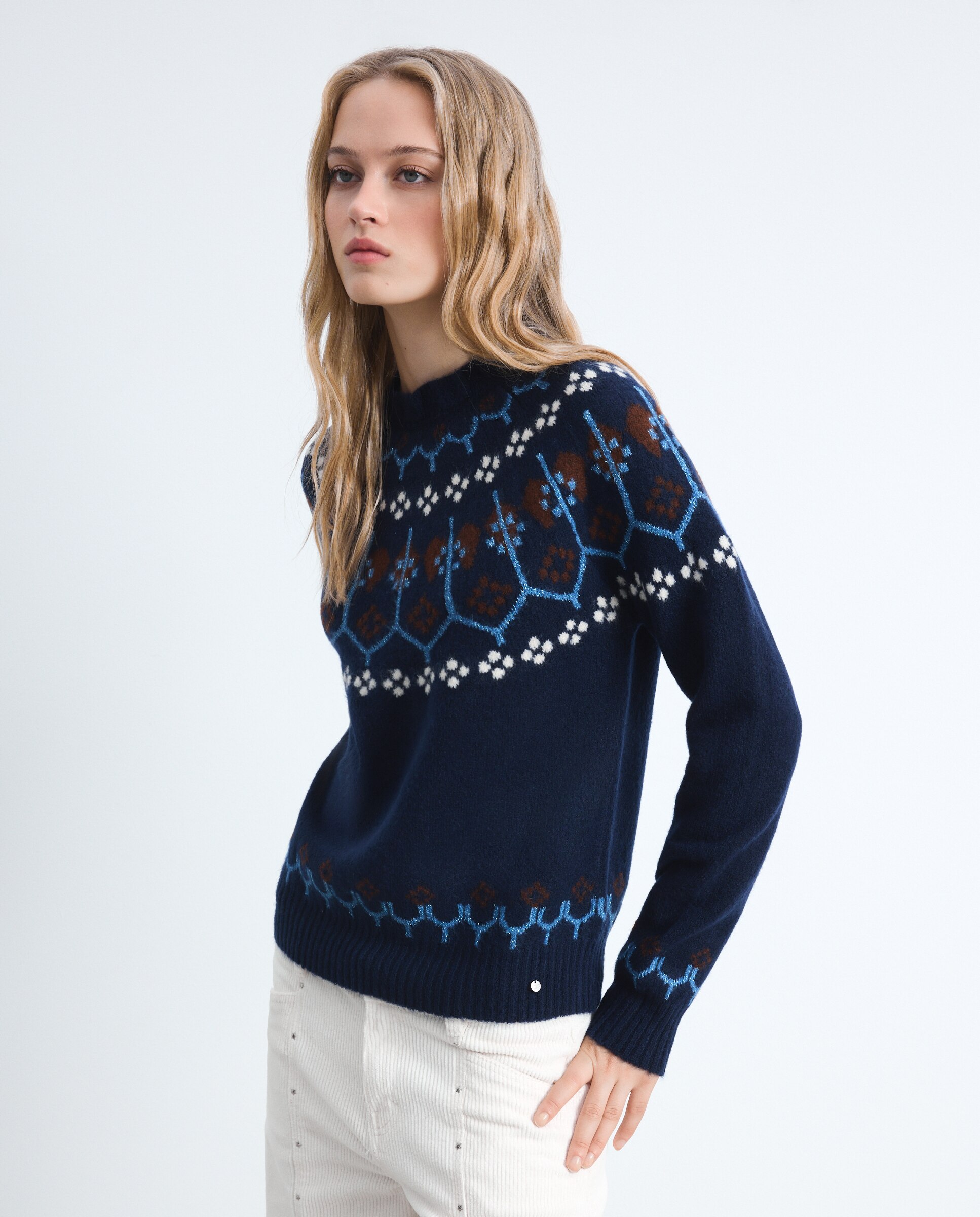 Imagen 2 de Jersey jacquard babero de mujer - Green Coast - 440 Azulón 440 Azulón