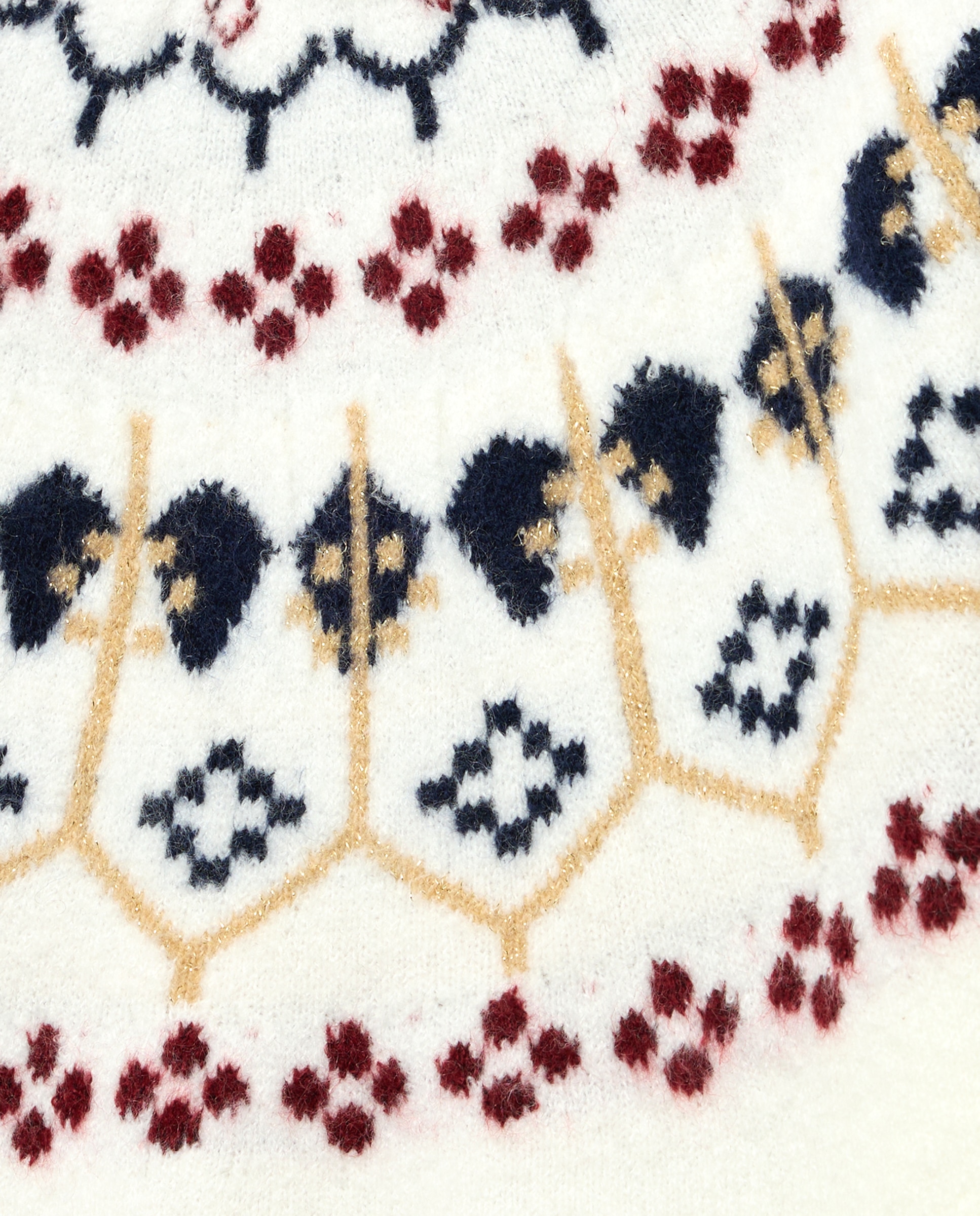 Camisola de Malha Jacquard com Decote Tipo Babete 120 Cru-2