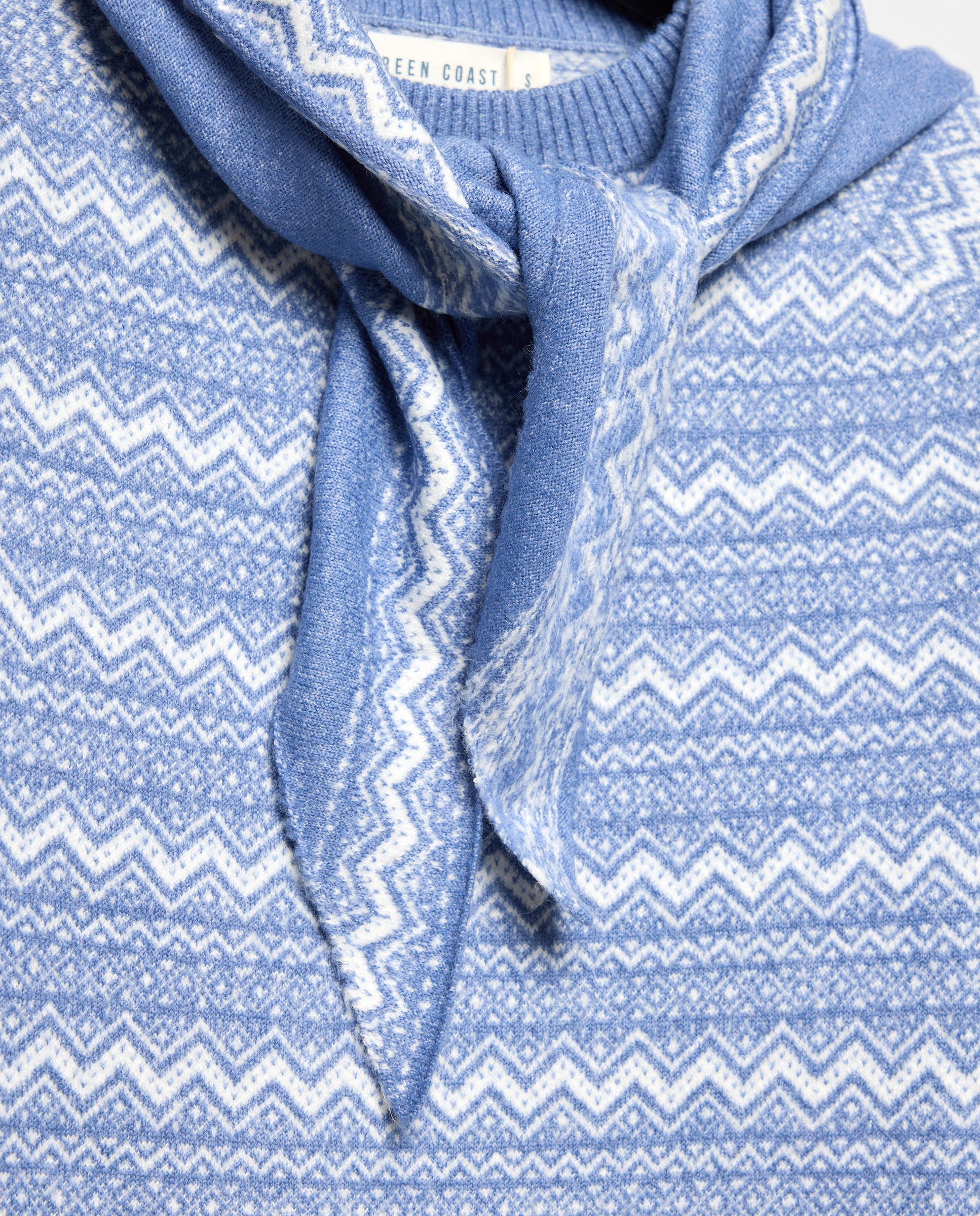 Camisola de Malha Jacquard com All Over Print 400 Azul-2