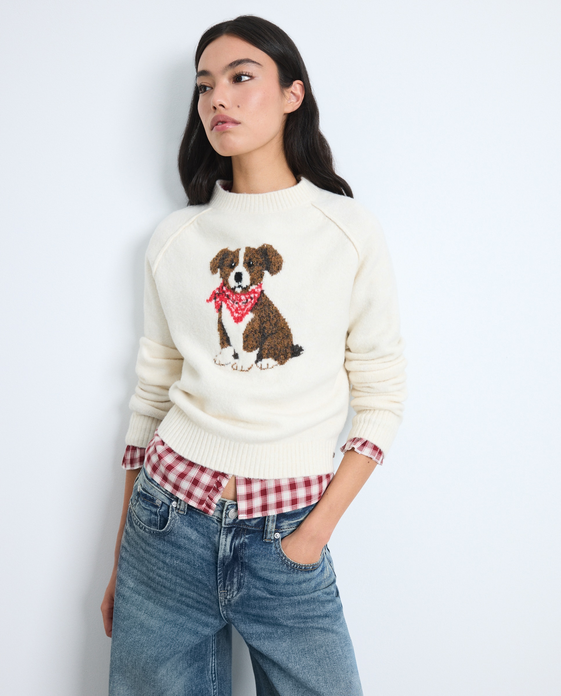 Jersey intarsia animal de mujer - Green Coast - 120 Crudo 120 Crudo-2